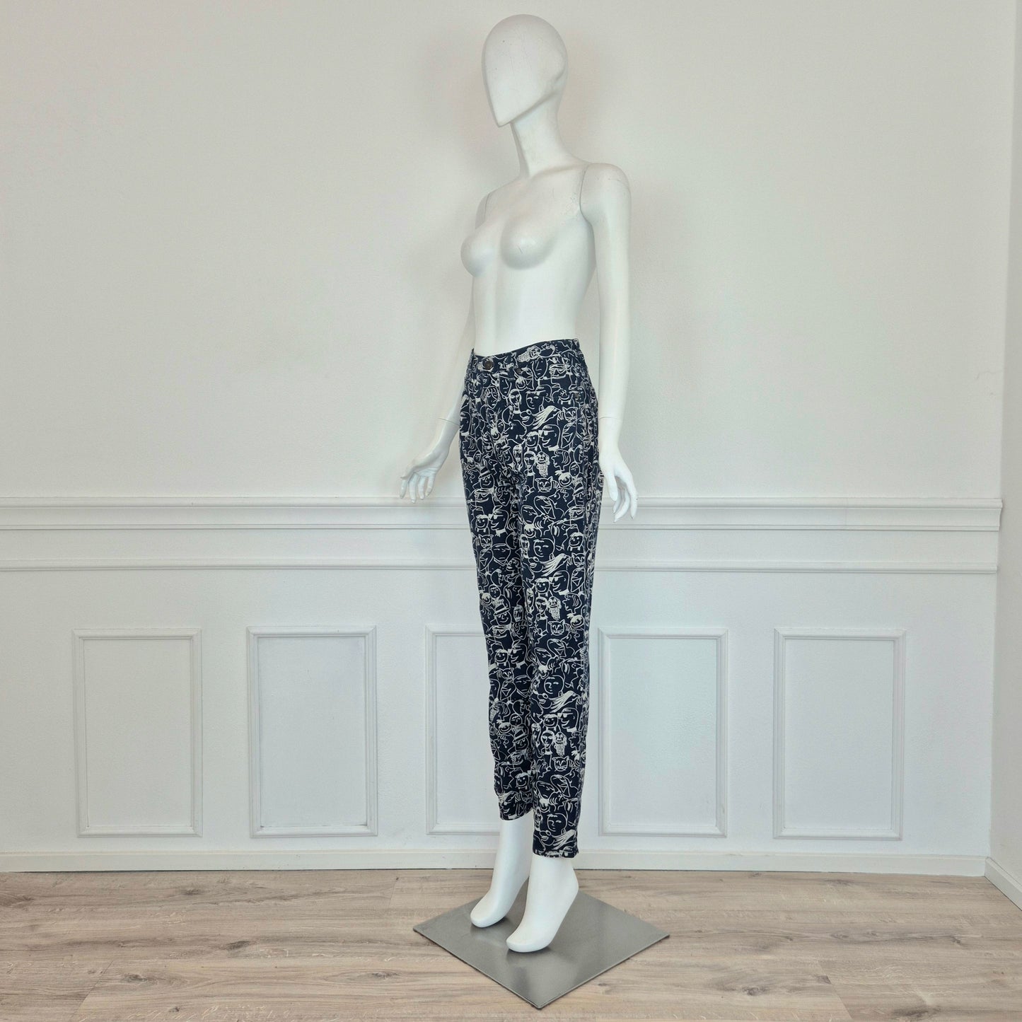 Moschino | Pantaloni blu "facce"