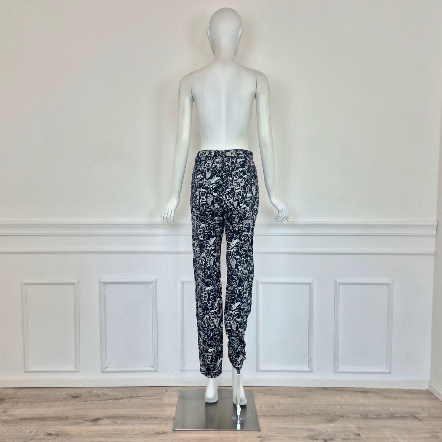 Moschino | Pantaloni blu "facce"