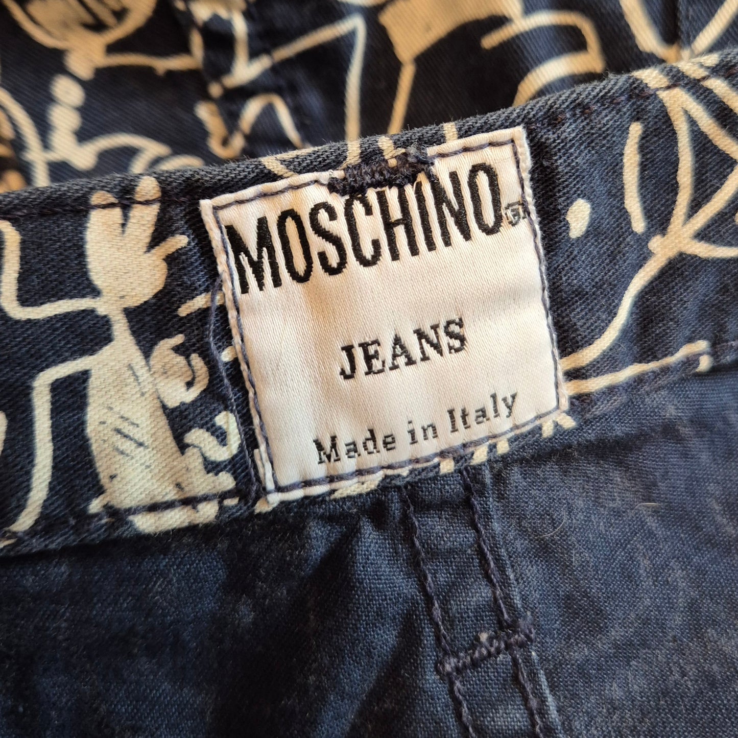 Moschino | Pantaloni blu "facce"