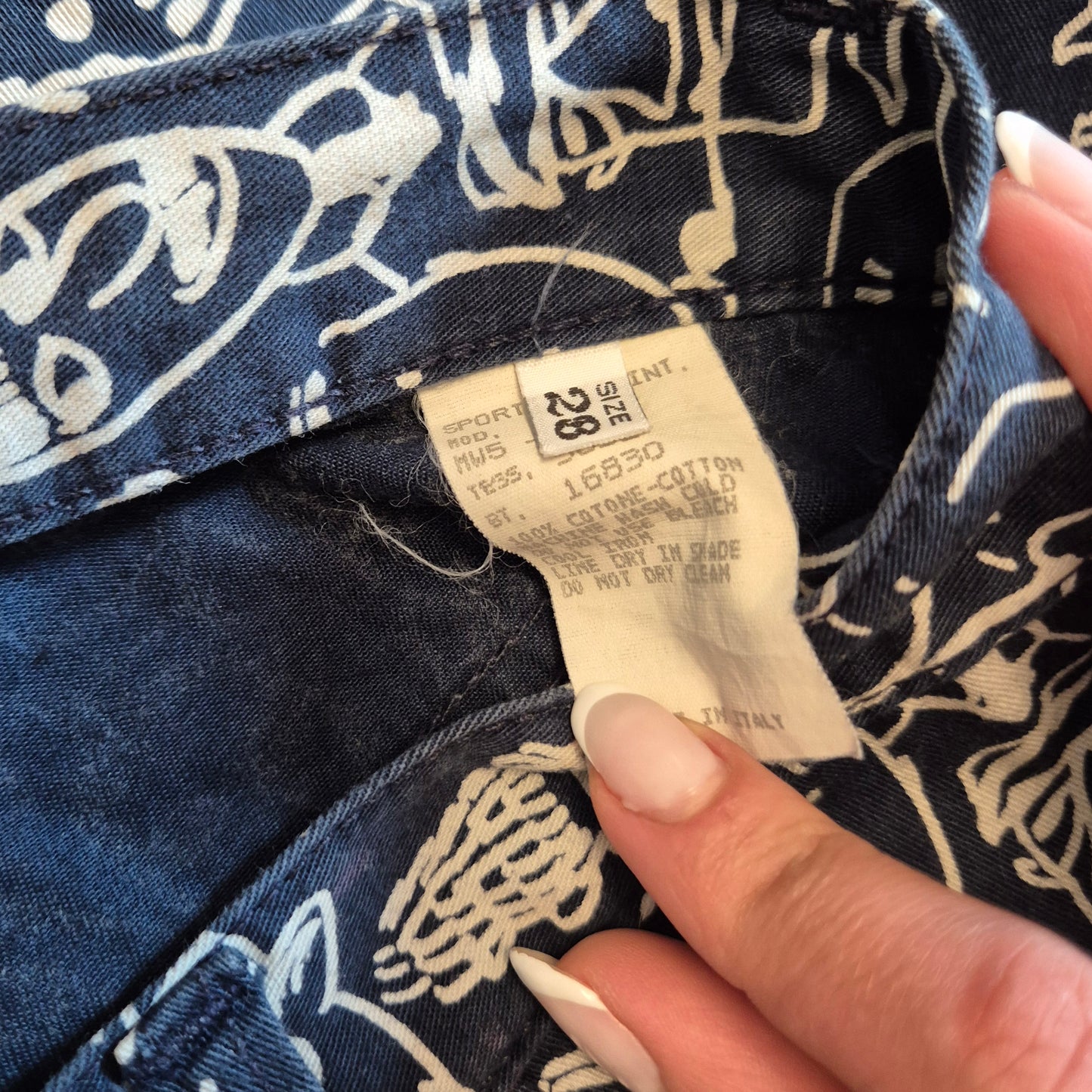 Moschino | Pantaloni blu "facce"