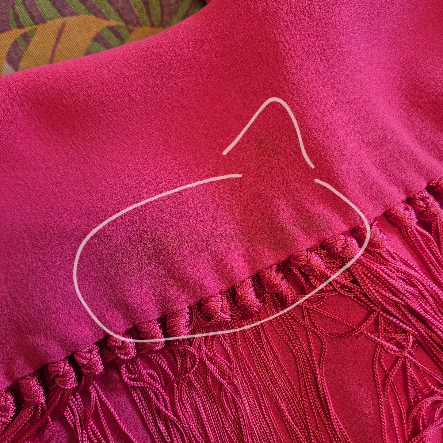 Celine | Top con frange in seta rosa