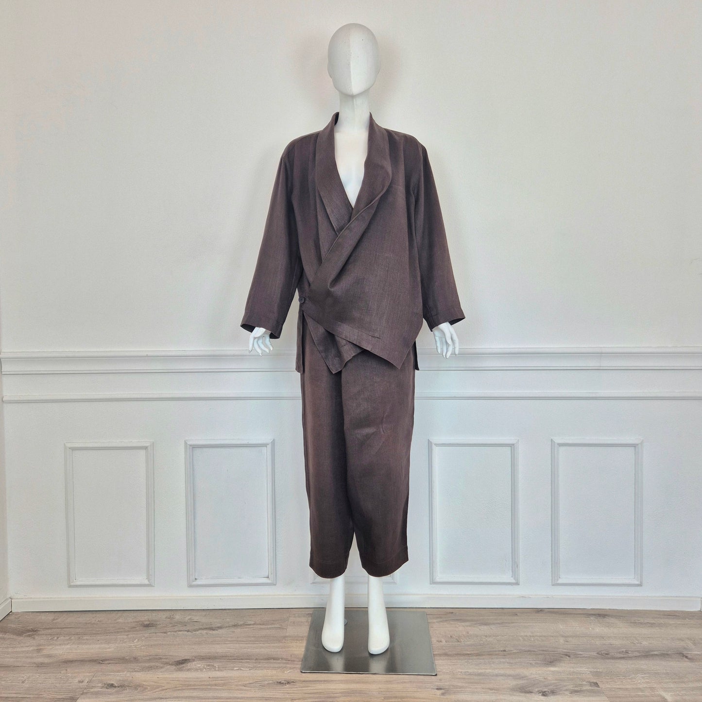Plantation di Issey Miyake | Completo tailleur lino marrone