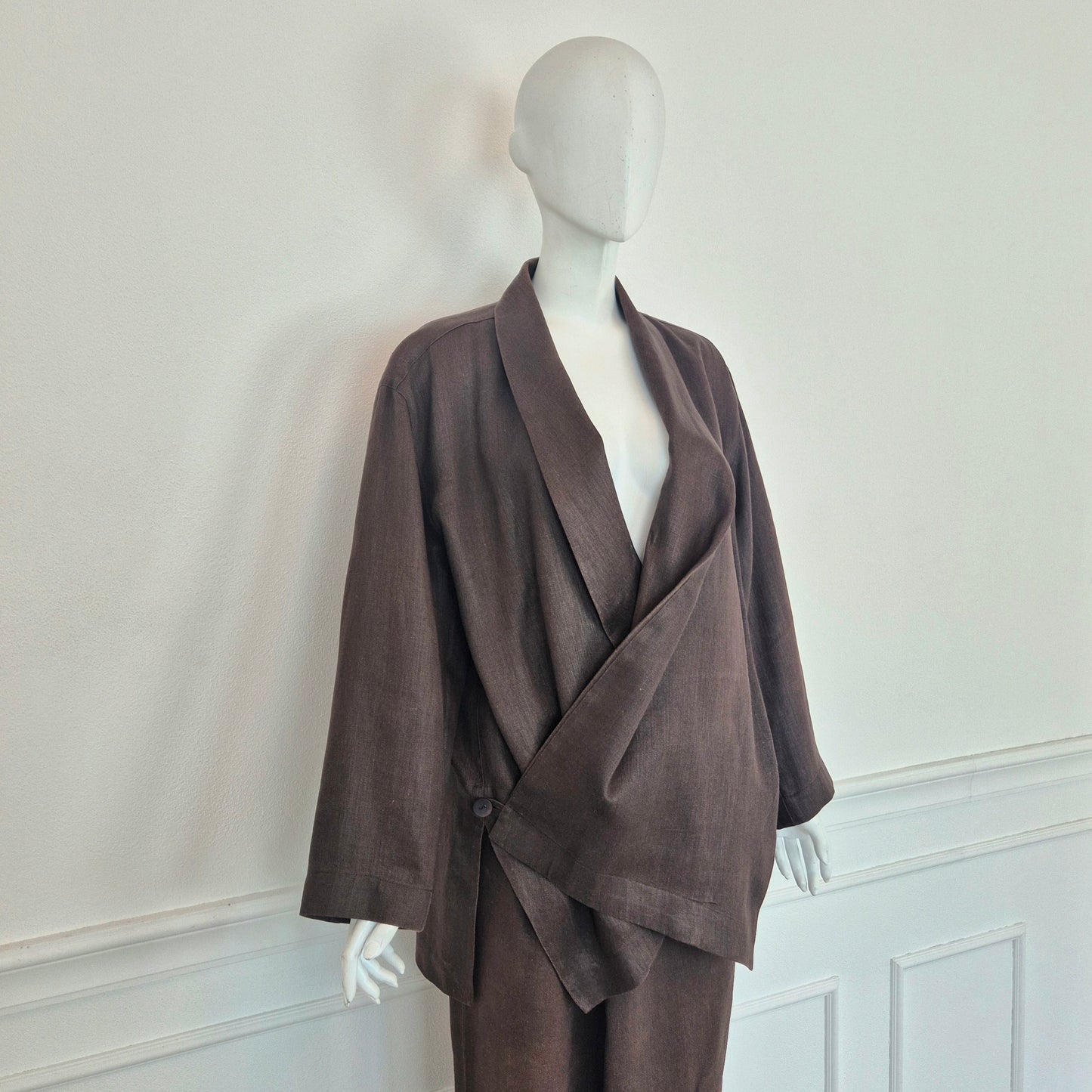 Plantation di Issey Miyake | Completo tailleur lino marrone