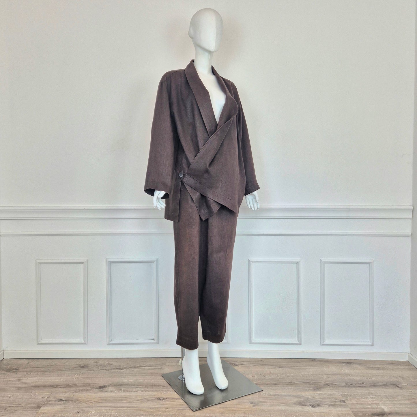 Plantation di Issey Miyake | Completo tailleur lino marrone