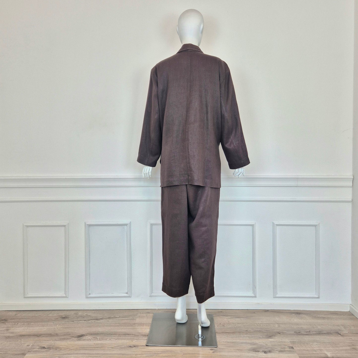 Plantation di Issey Miyake | Completo tailleur lino marrone