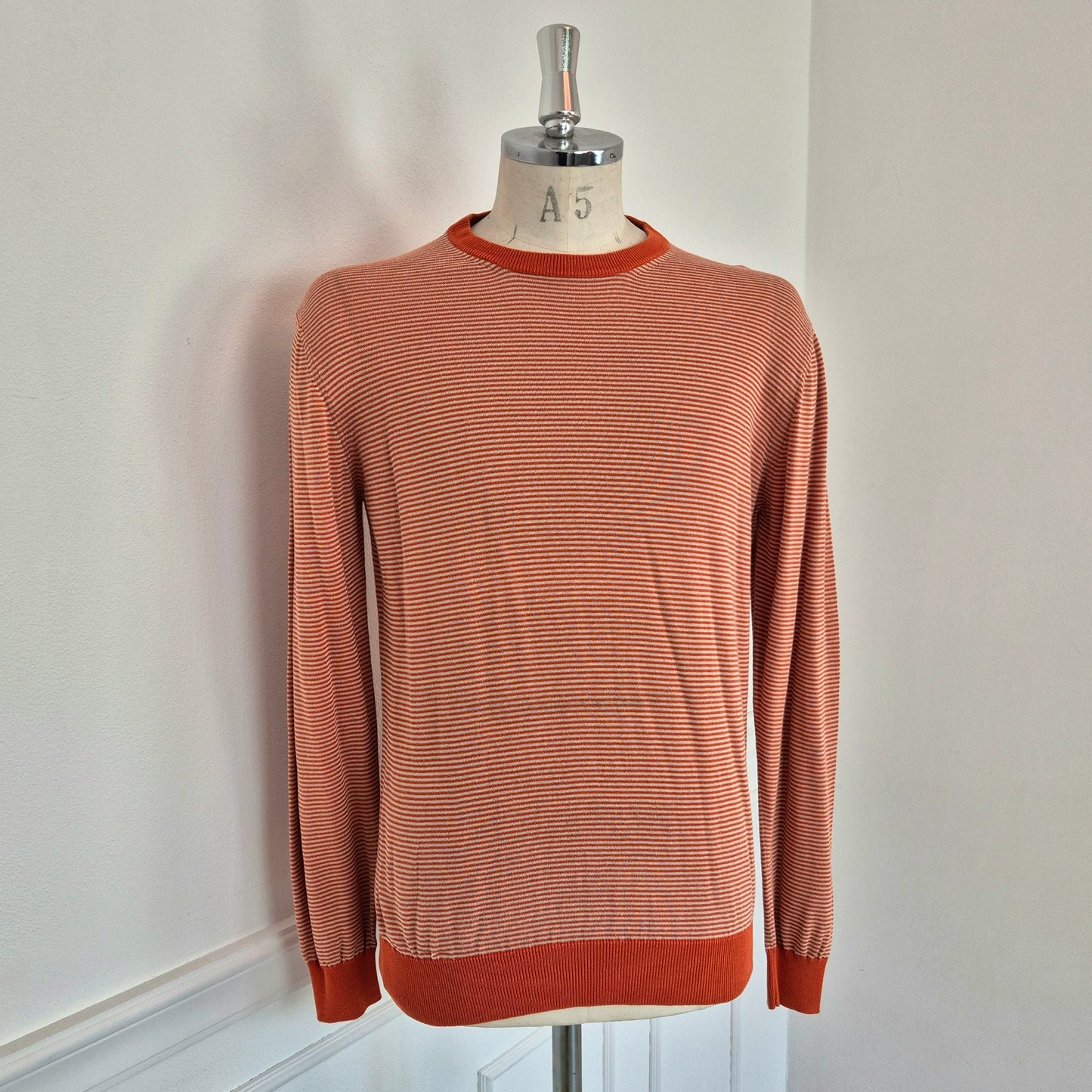 Prada | Maglioncino uomo cotone righe arancio