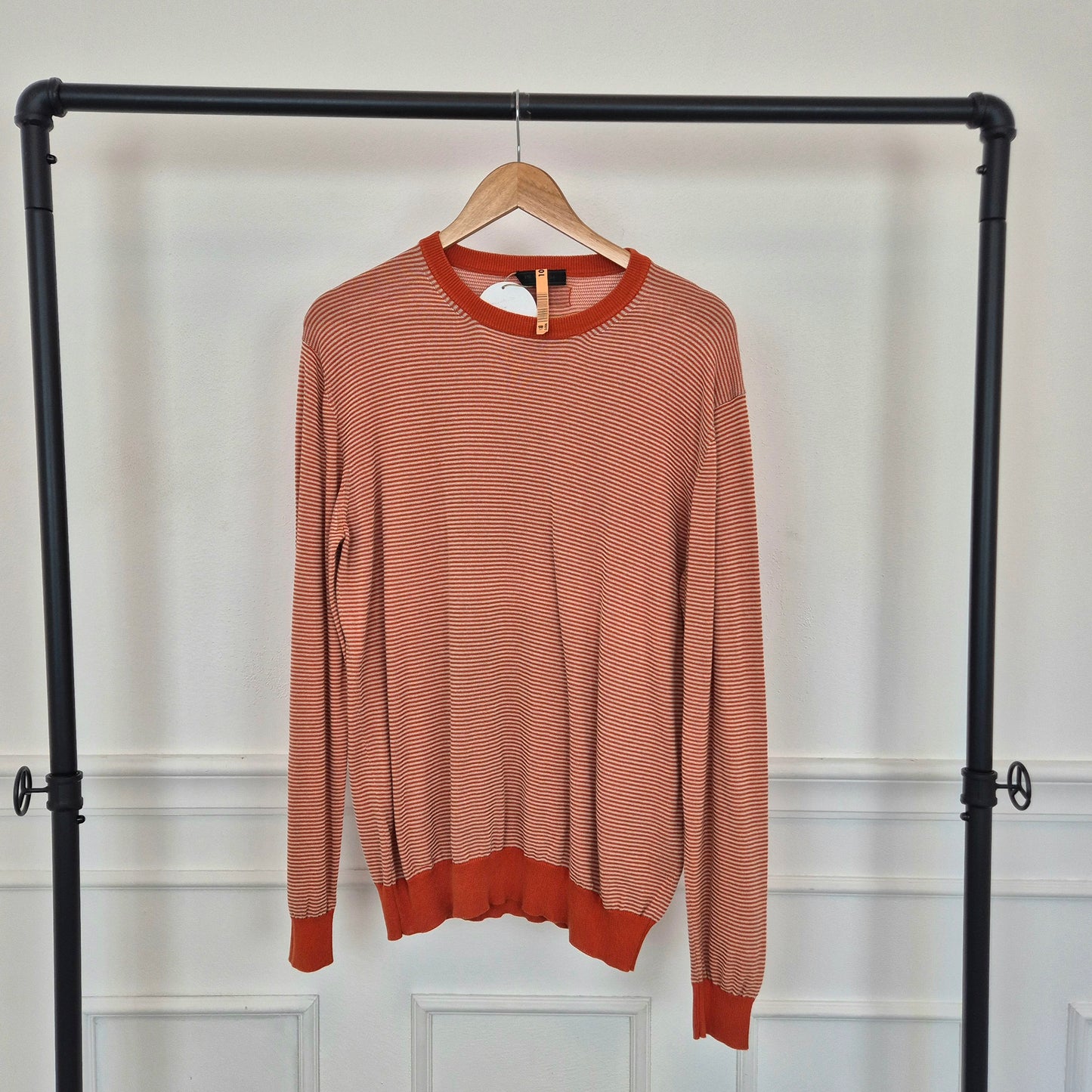 Prada | Maglioncino uomo cotone righe arancio