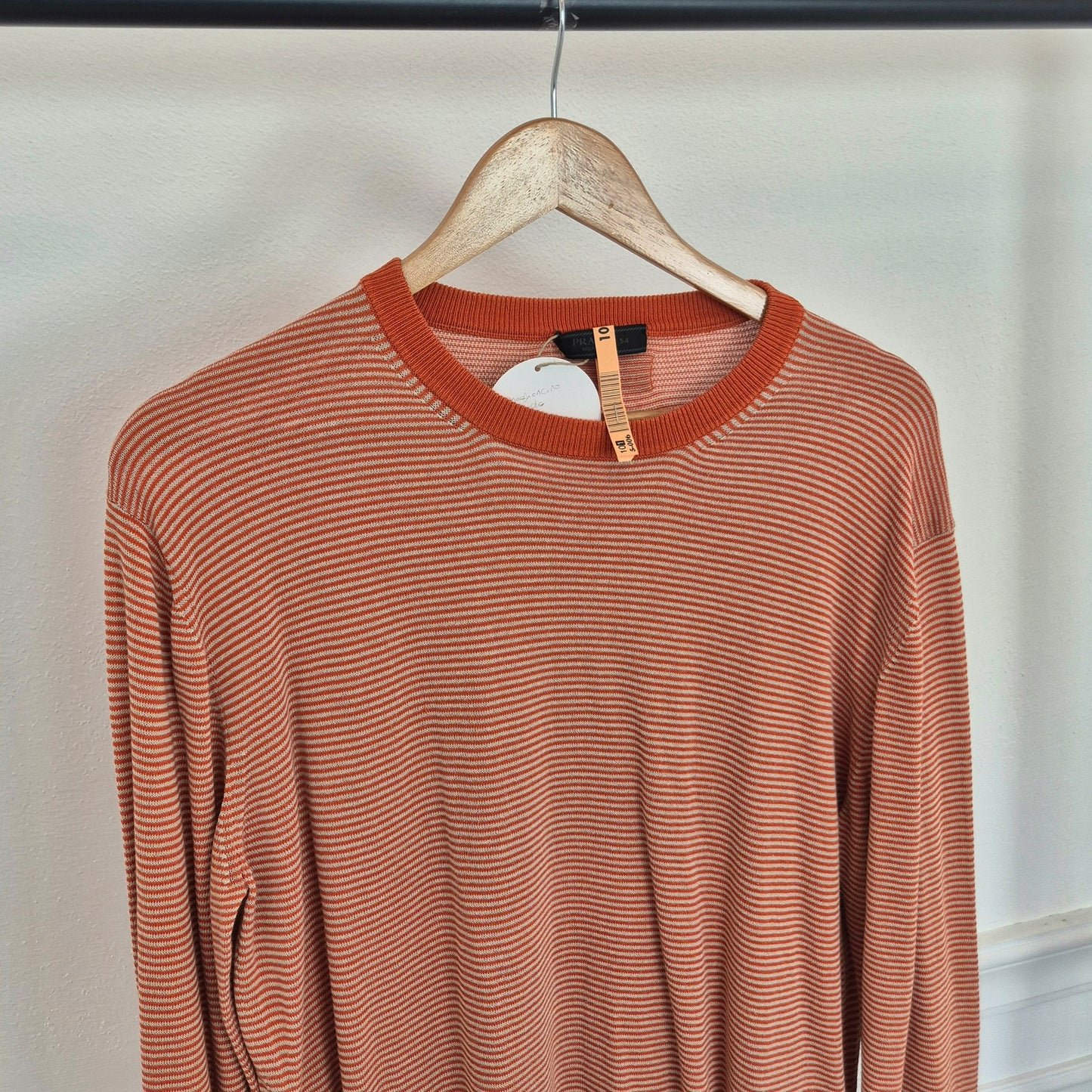 Prada | Maglioncino uomo cotone righe arancio