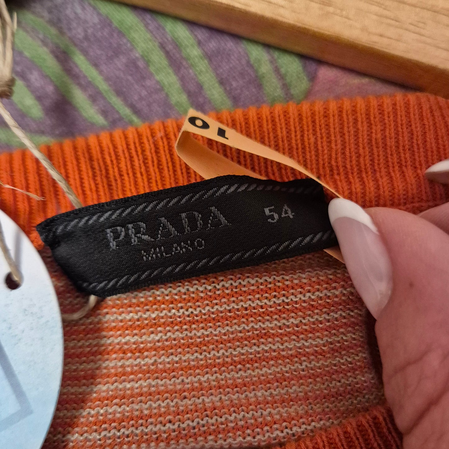 Prada | Maglioncino uomo cotone righe arancio