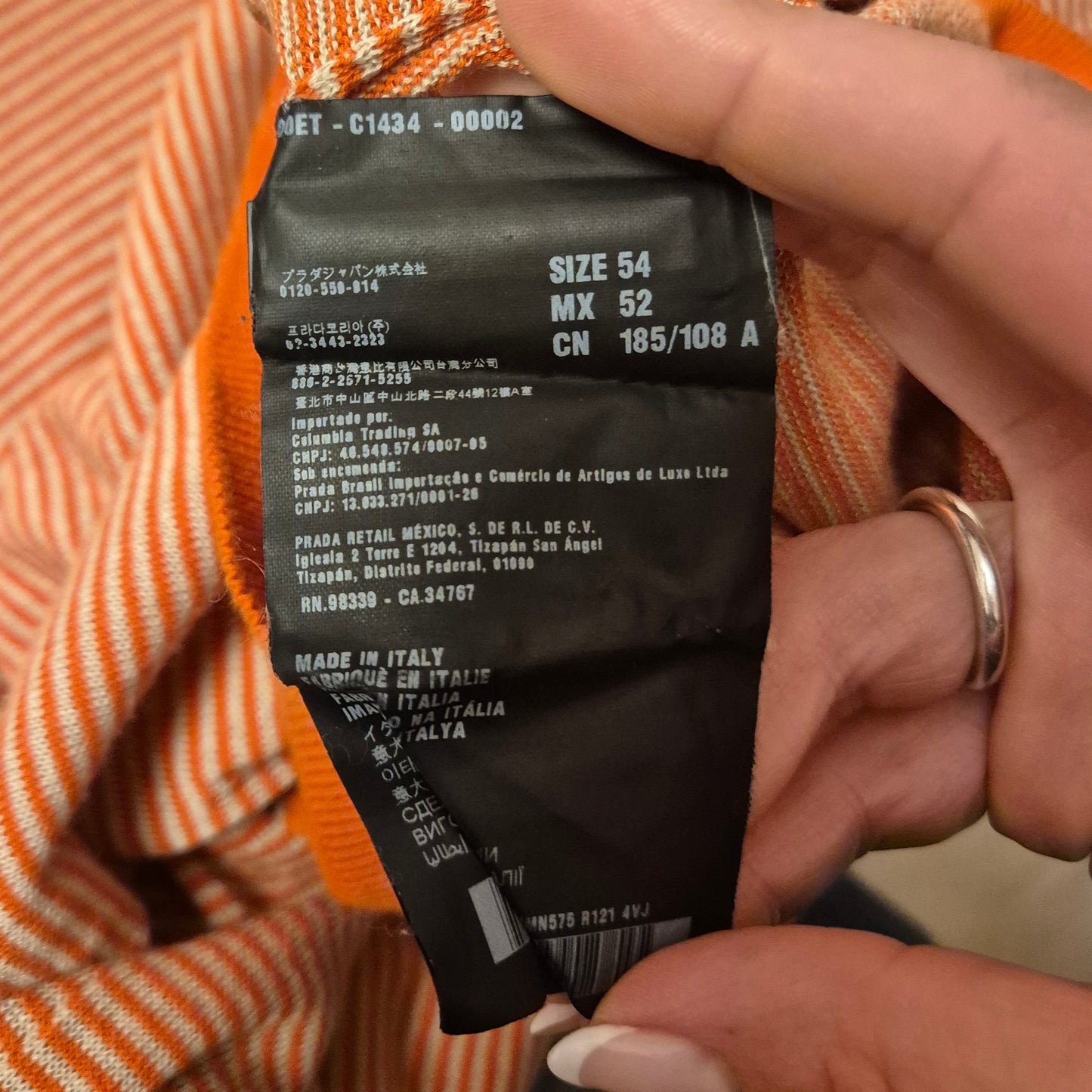 Prada | Maglioncino uomo cotone righe arancio