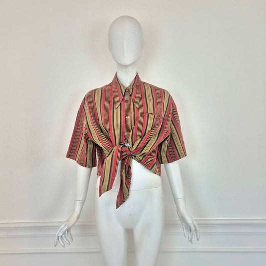 Romeo Gigli | Camicia a righe da annodare in vita