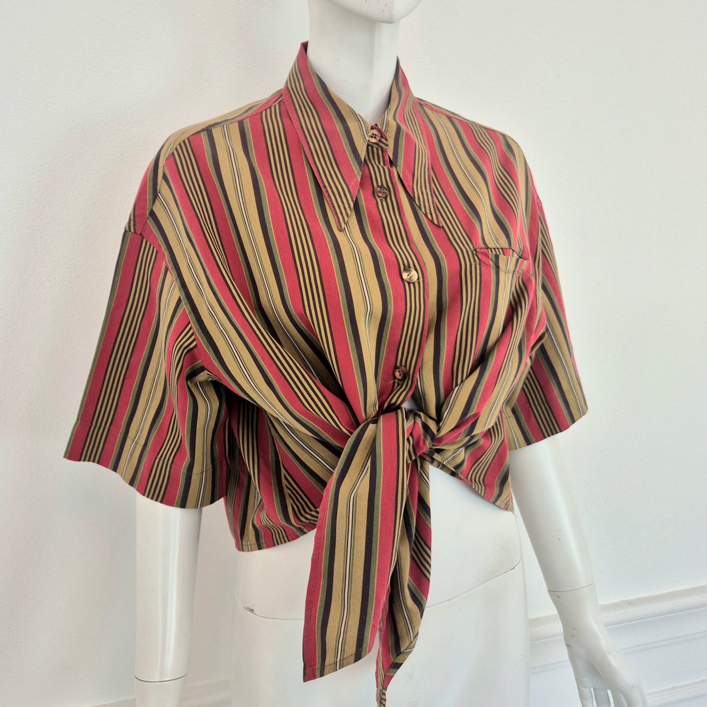Romeo Gigli | Camicia a righe da annodare in vita