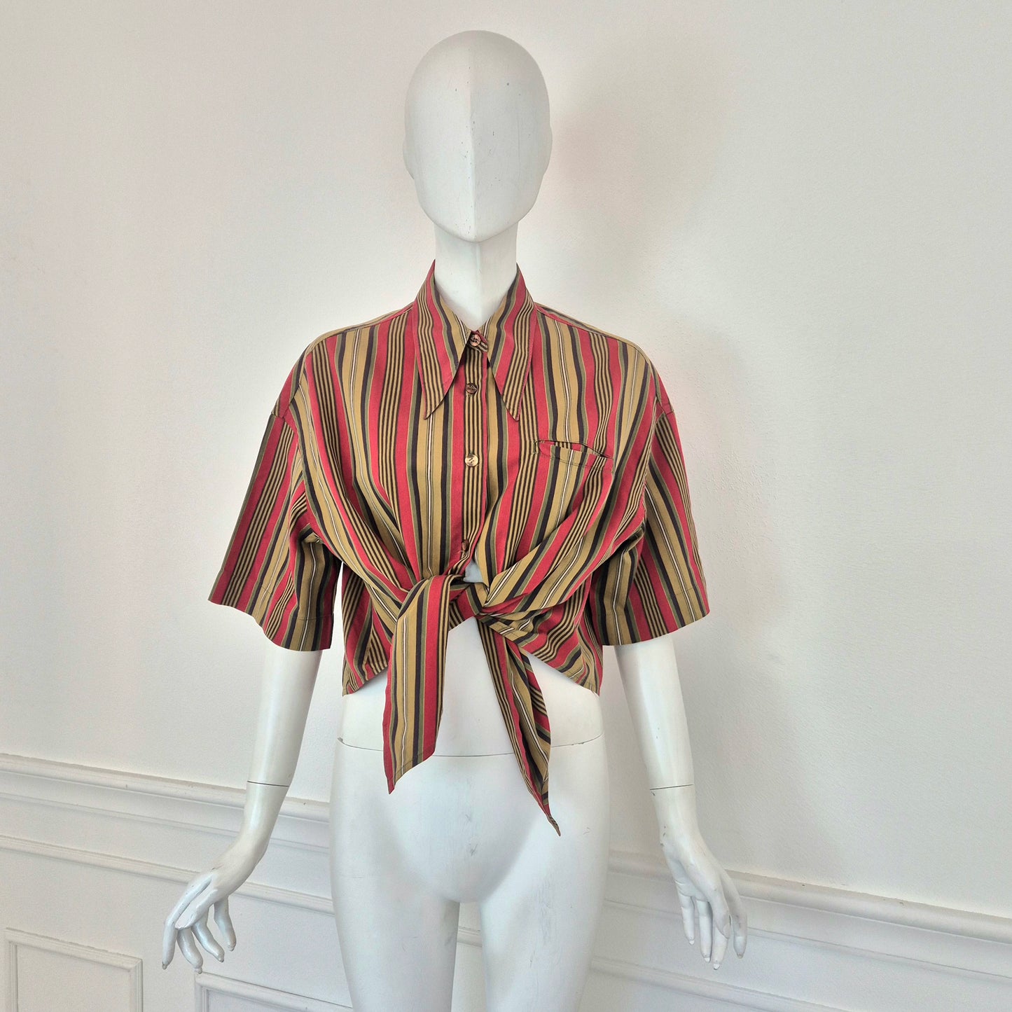 Romeo Gigli | Camicia a righe da annodare in vita