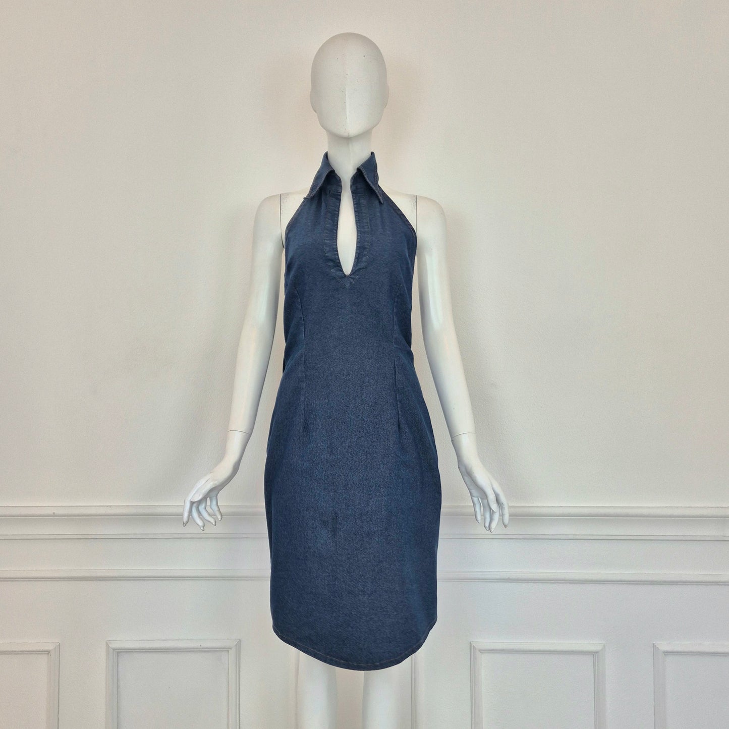 Romeo Gigli | Abito in denim scollo all'americana