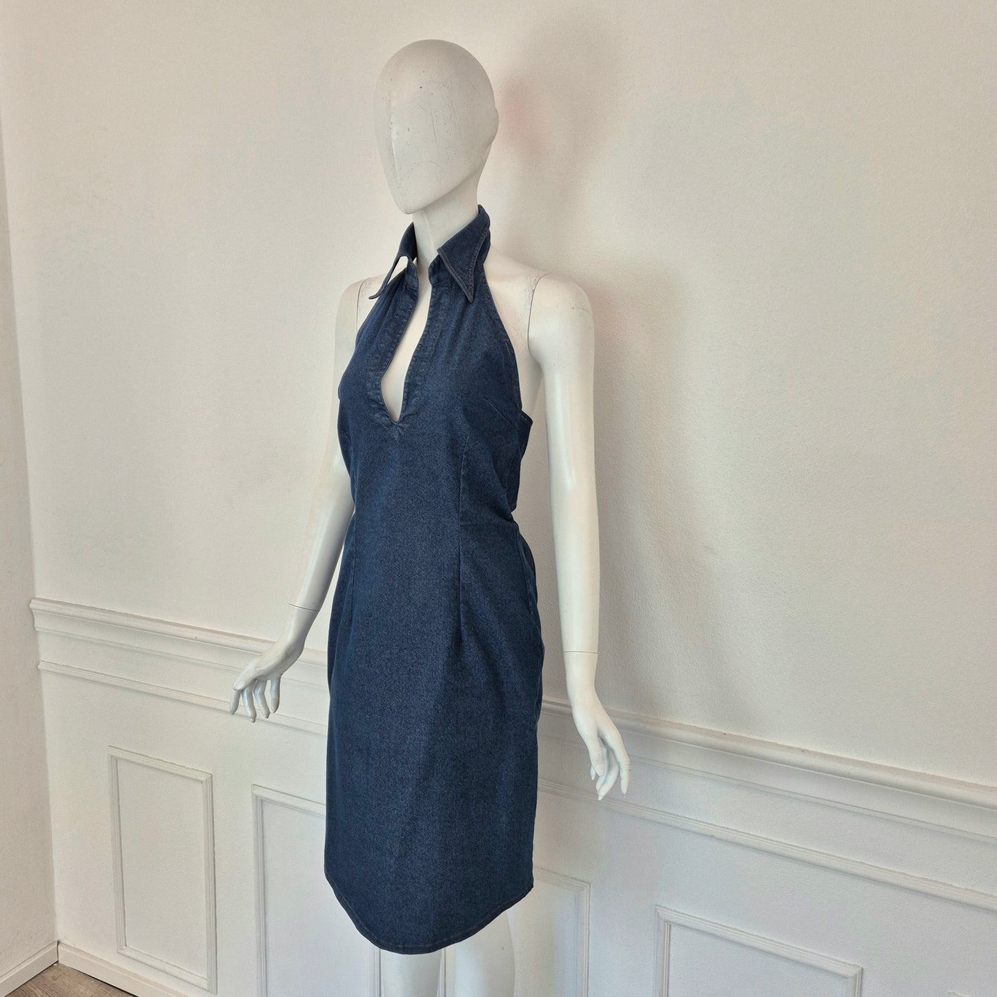Romeo Gigli | Abito in denim scollo all'americana