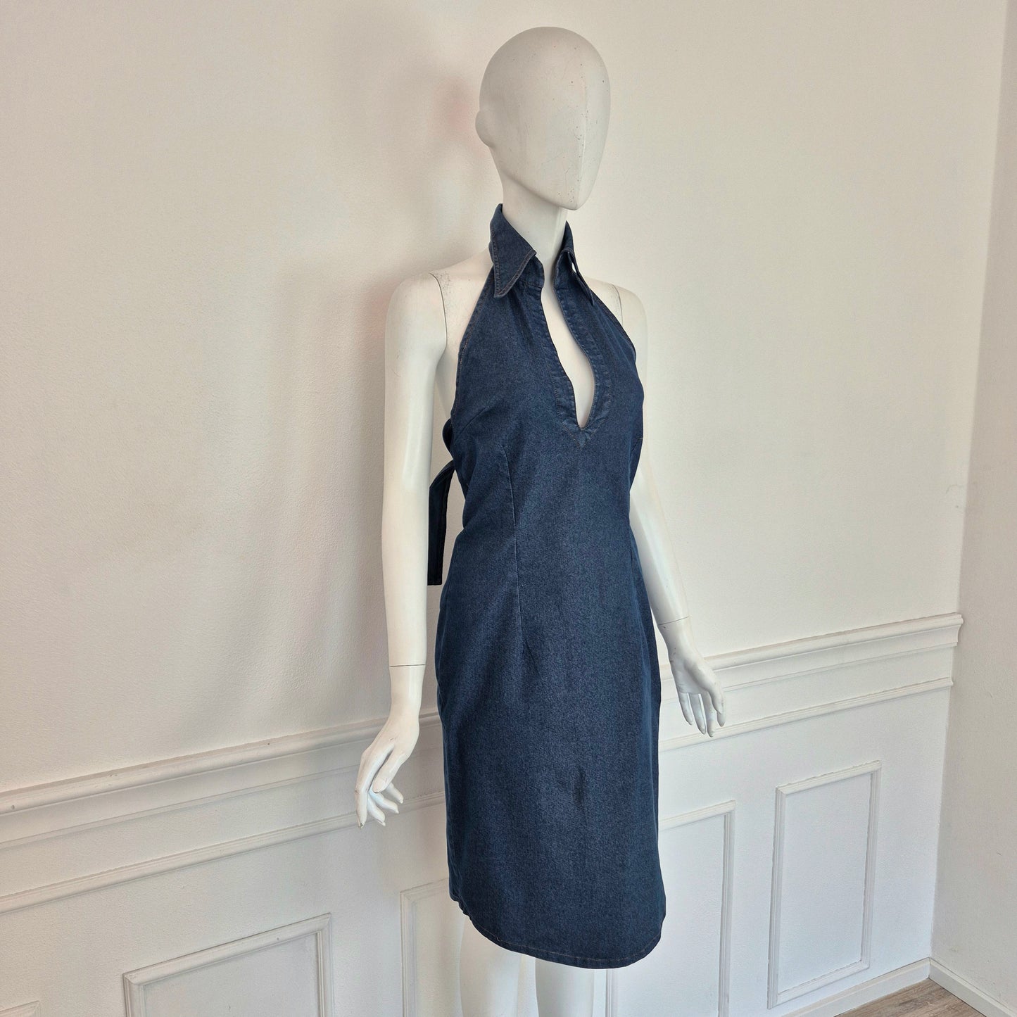 Romeo Gigli | Abito in denim scollo all'americana