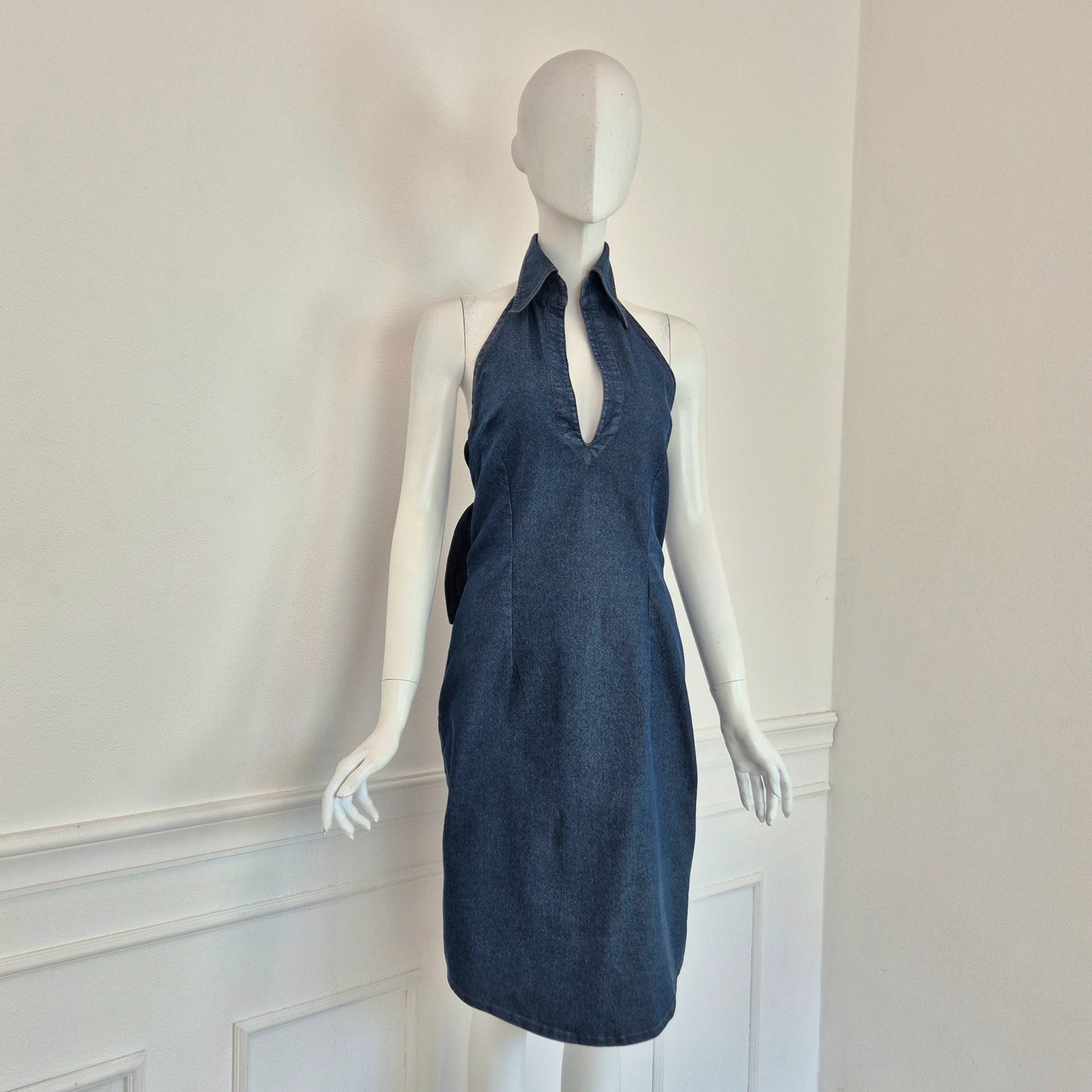 Romeo Gigli | Abito in denim scollo all'americana