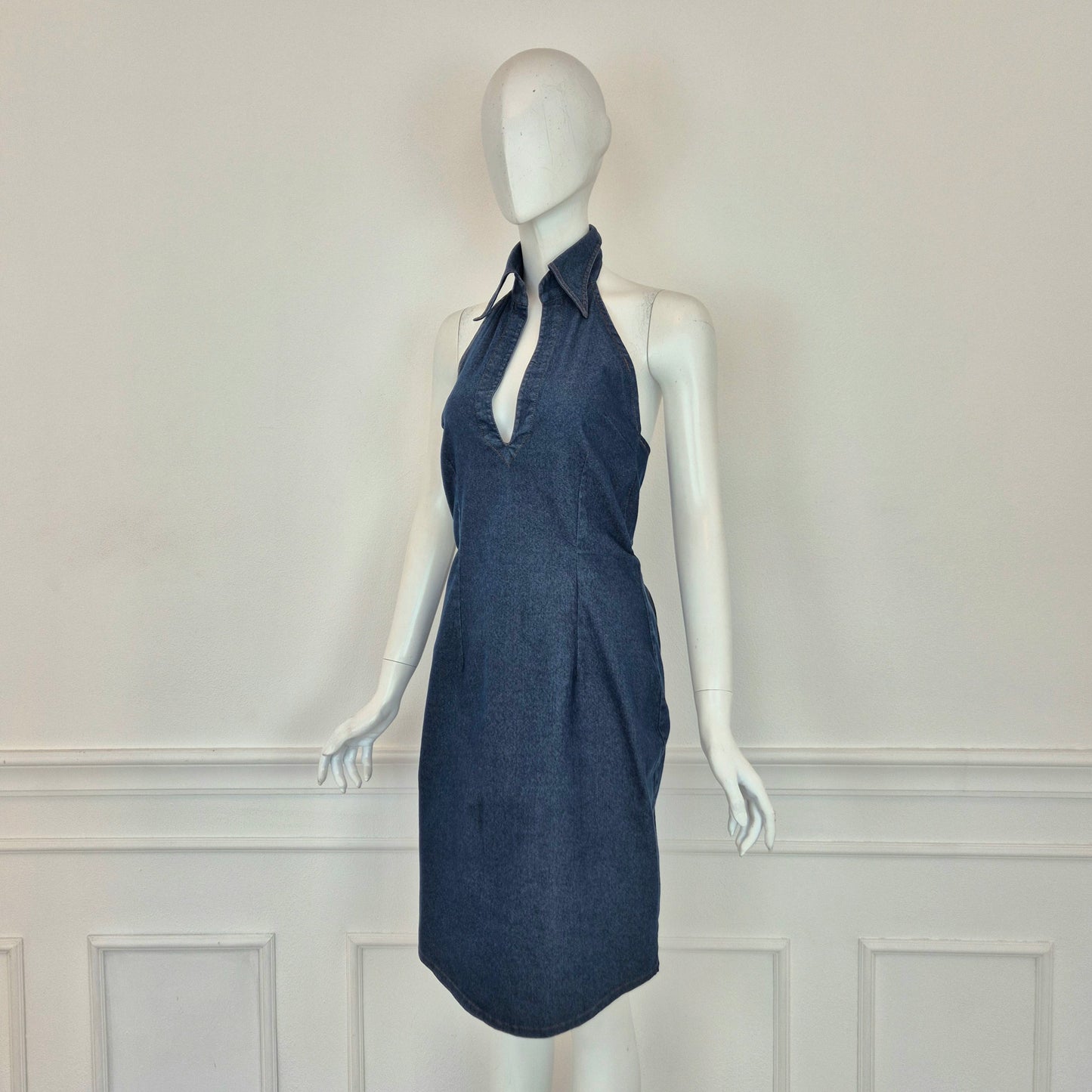 Romeo Gigli | Abito in denim scollo all'americana