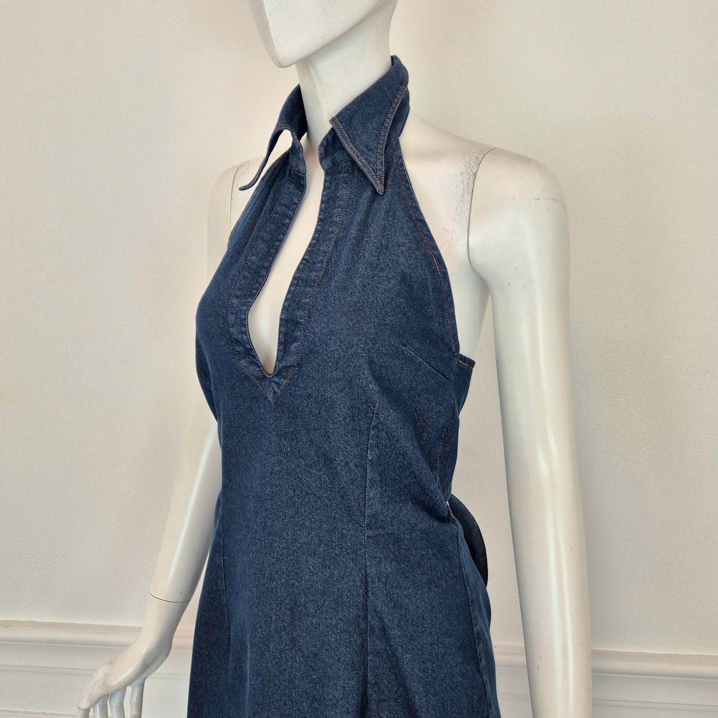 Romeo Gigli | Abito in denim scollo all'americana
