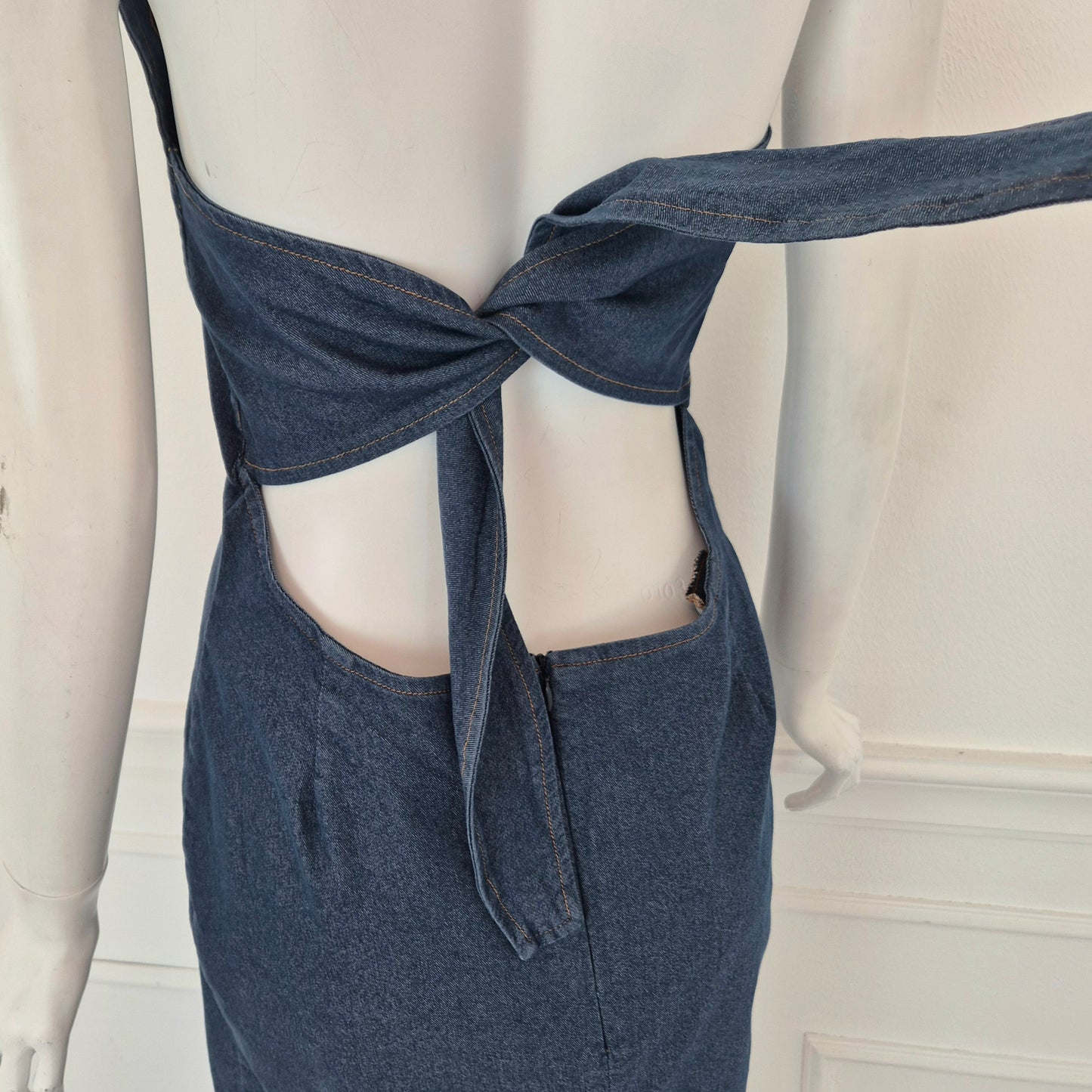 Romeo Gigli | Abito in denim scollo all'americana