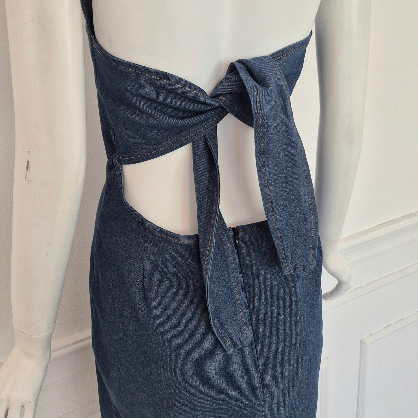 Romeo Gigli | Abito in denim scollo all'americana