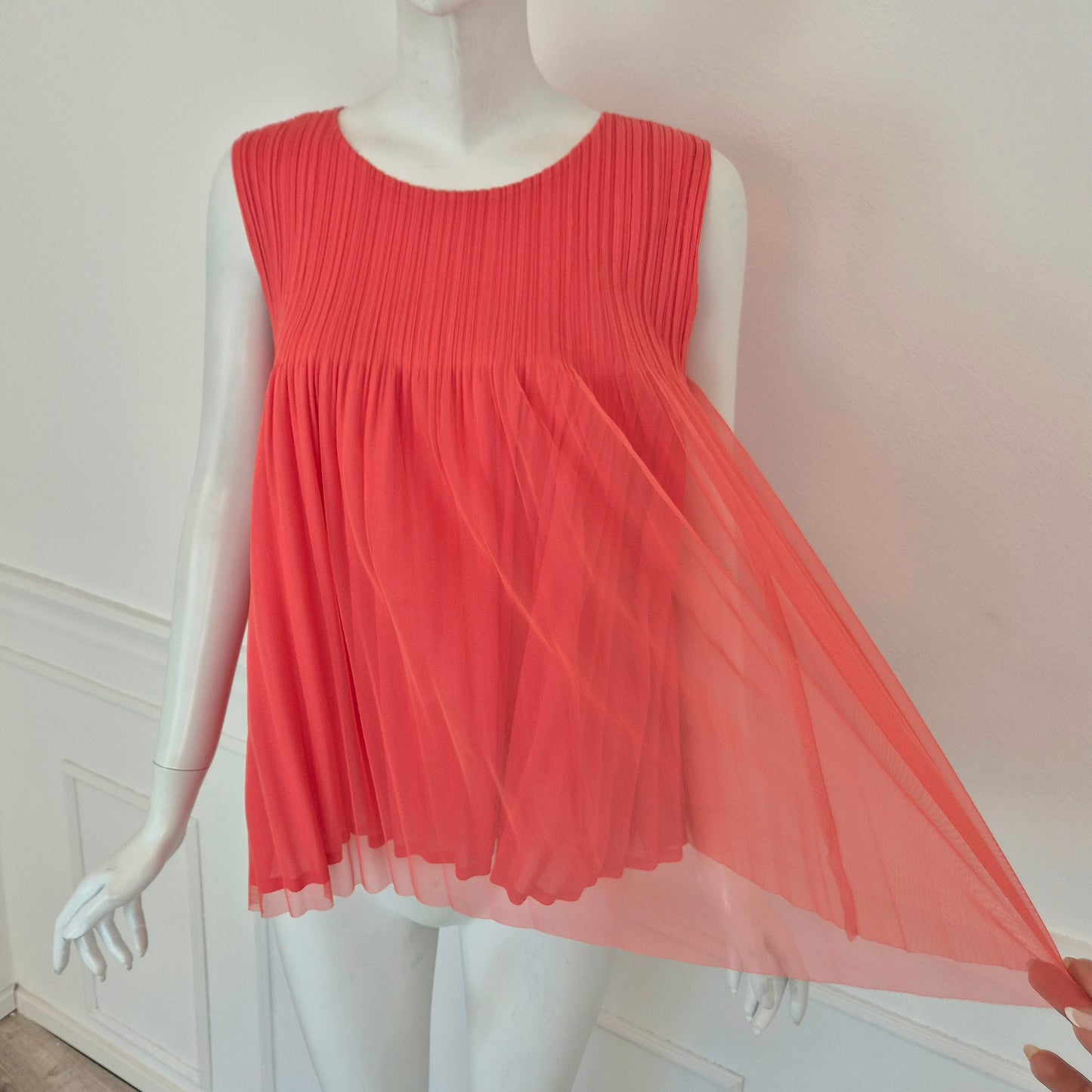 Pleats Please Issey Miyake | Top plissè doppio strato