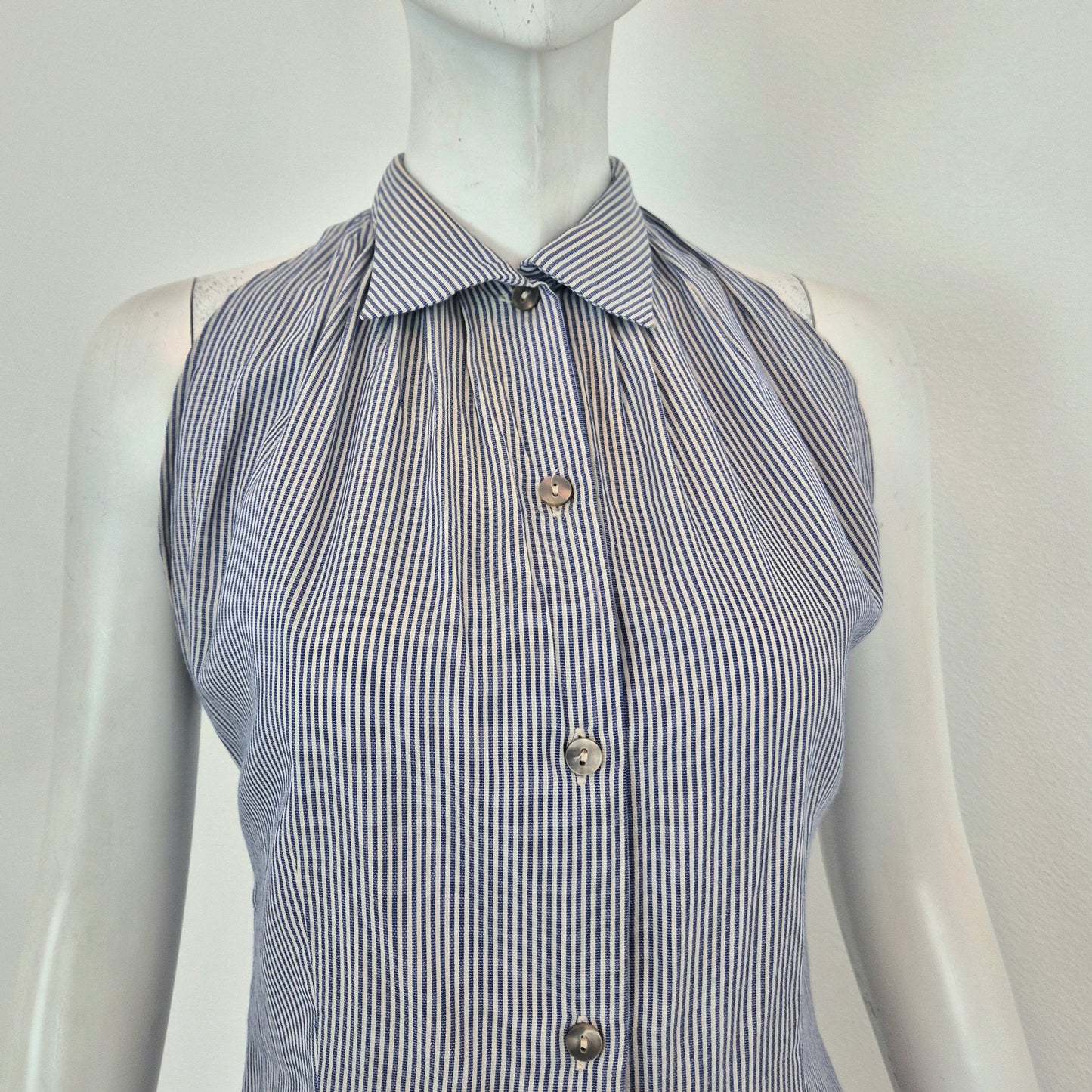 Romeo Gigli | Camicetta microriga bianco/blu