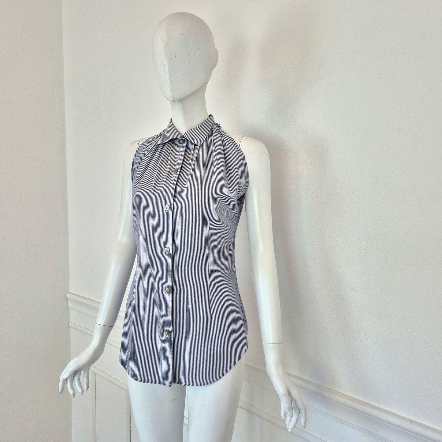 Romeo Gigli | Camicetta microriga bianco/blu