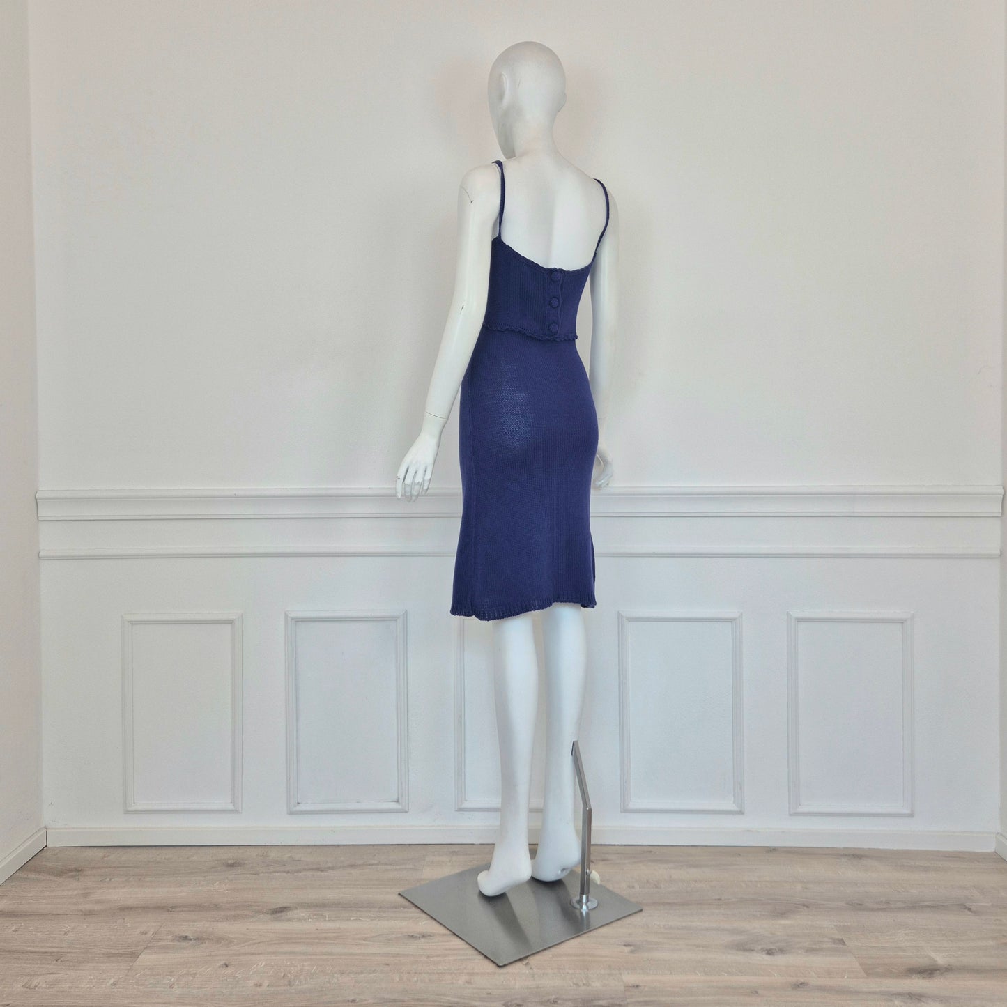 Romeo Gigli | Abito cotone crochet blu