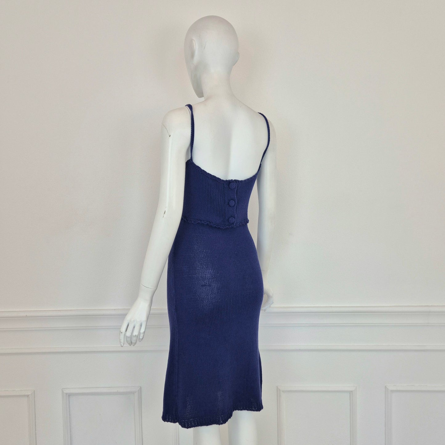 Romeo Gigli | Abito cotone crochet blu