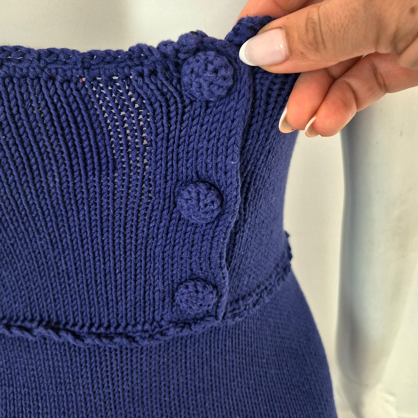 Romeo Gigli | Abito cotone crochet blu