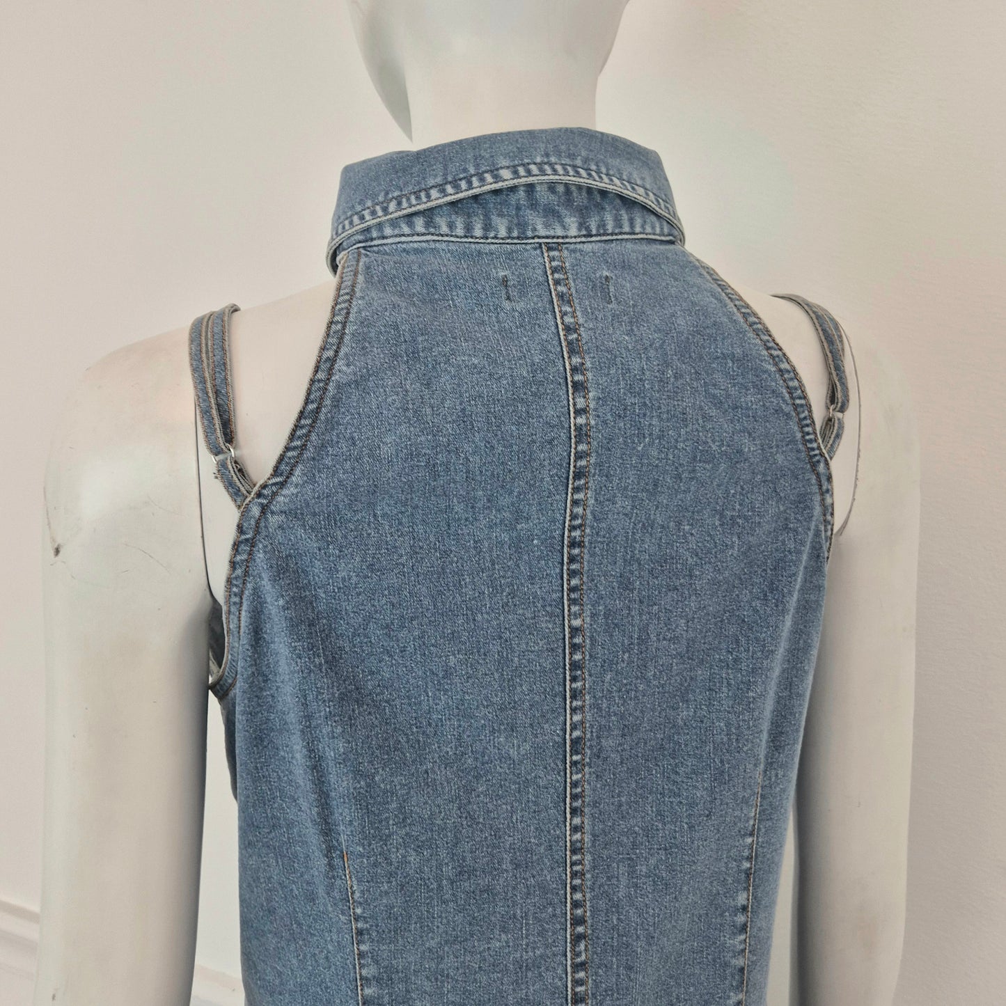 Moschino | Abito in denim con cut out e colletto