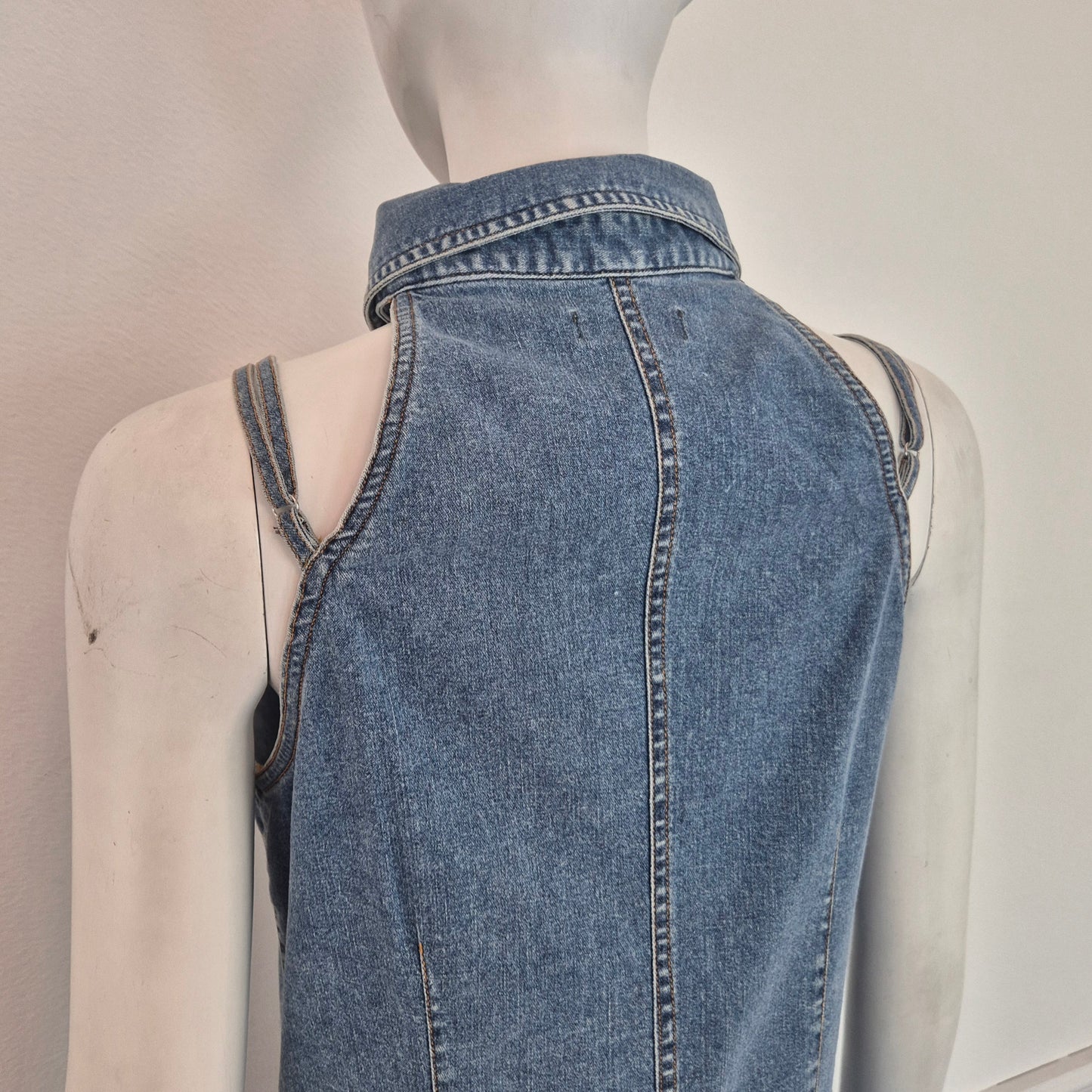 Moschino | Abito in denim con cut out e colletto