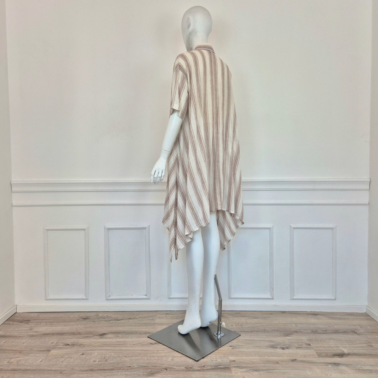 Romeo Gigli | Abito over bianco righe nocciola