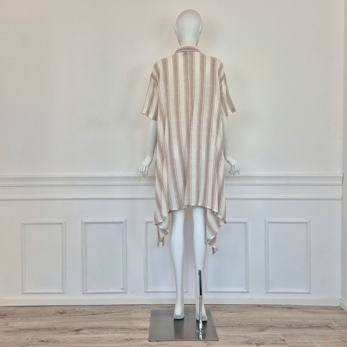 Romeo Gigli | Abito over bianco righe nocciola