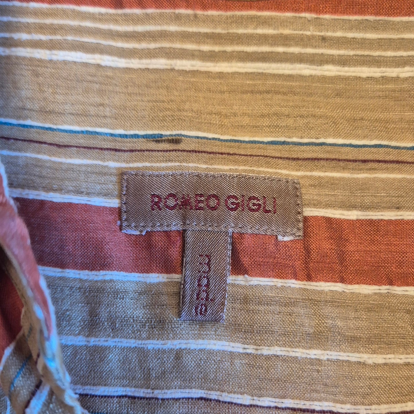 Romeo Gigli | Camicetta a righe seta cruda