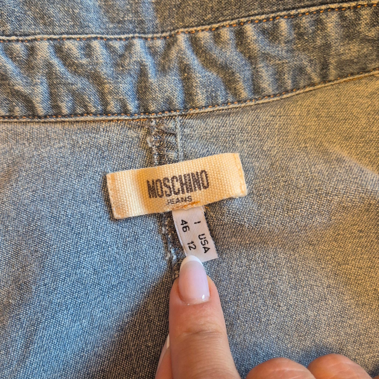 Moschino | Abito in denim con cut out e colletto