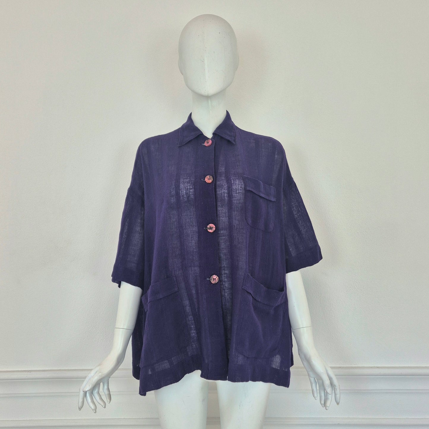 Romeo Gigli | Camicia estiva cotone garzato viola