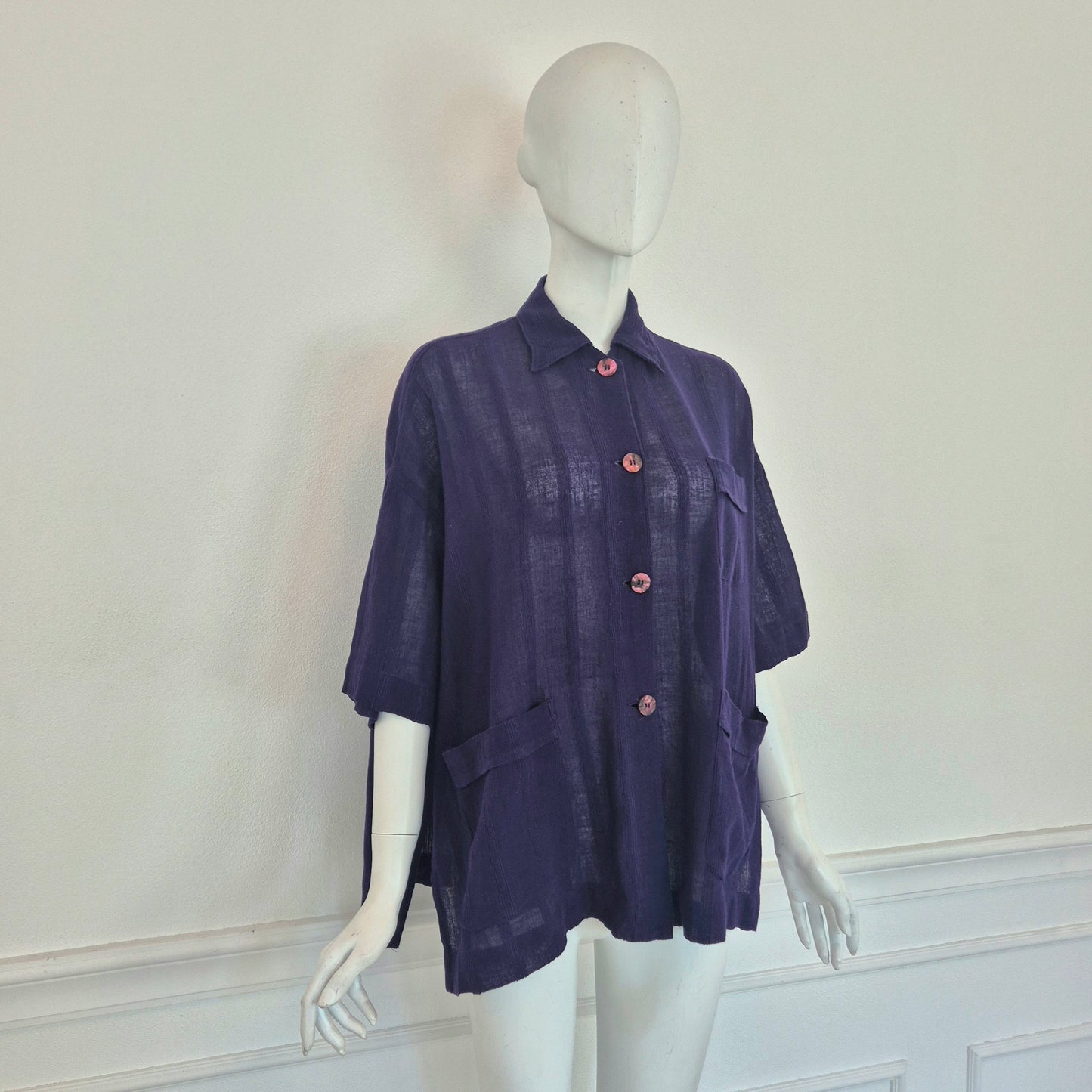 Romeo Gigli | Camicia estiva cotone garzato viola