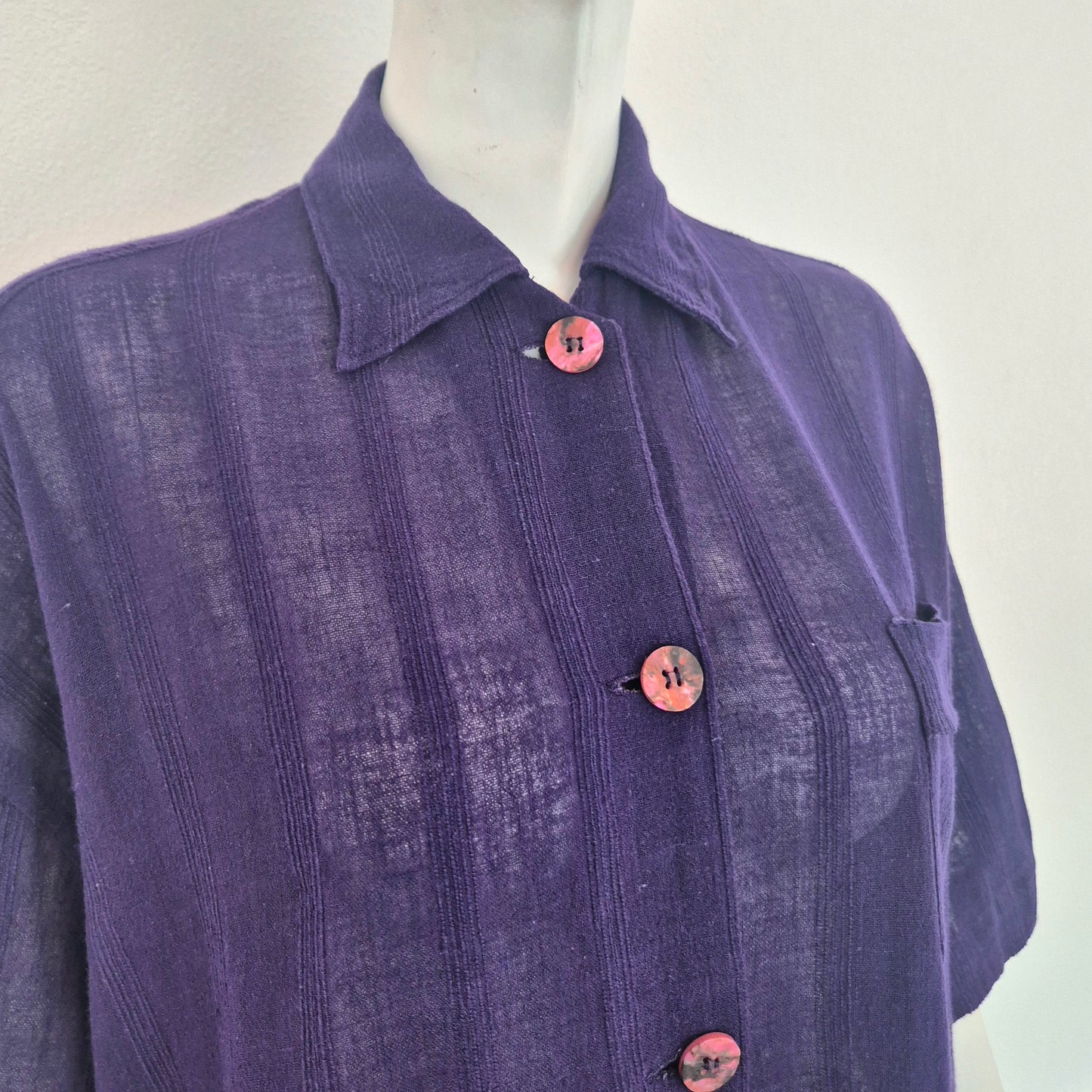 Romeo Gigli | Camicia estiva cotone garzato viola