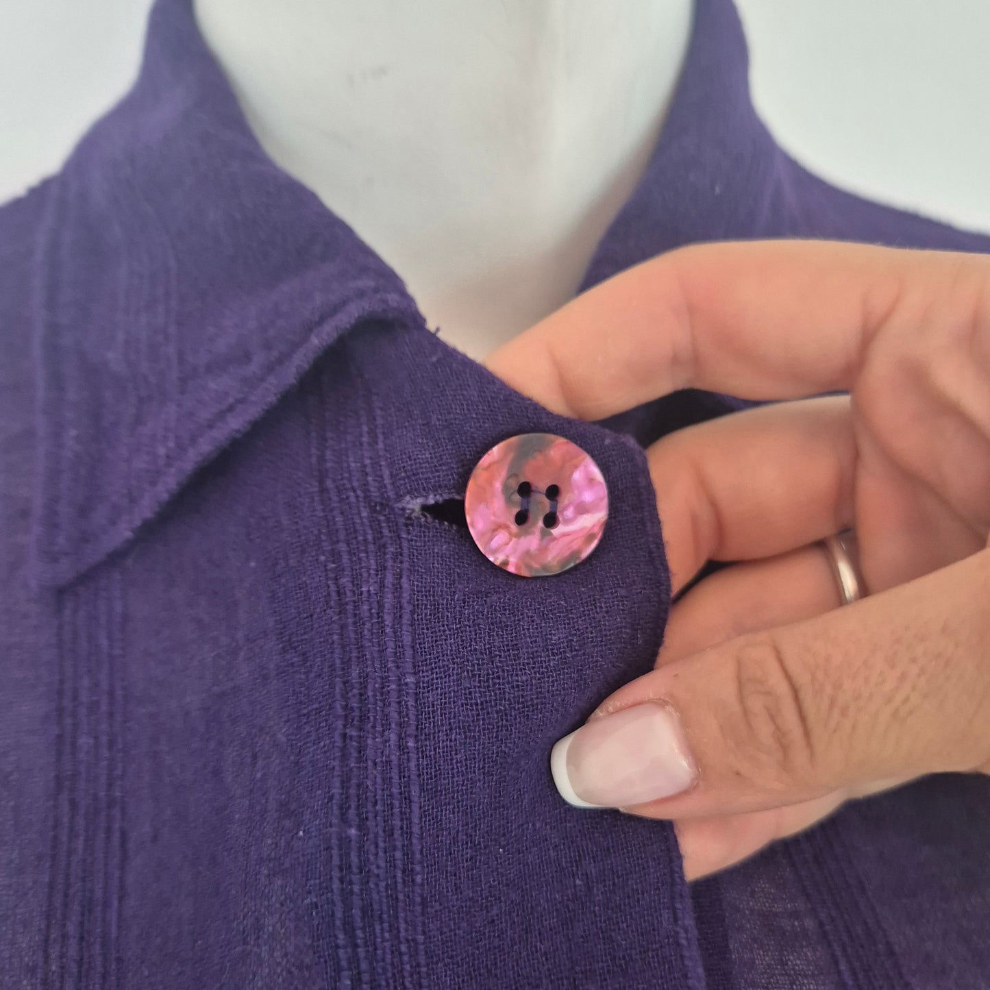 Romeo Gigli | Camicia estiva cotone garzato viola