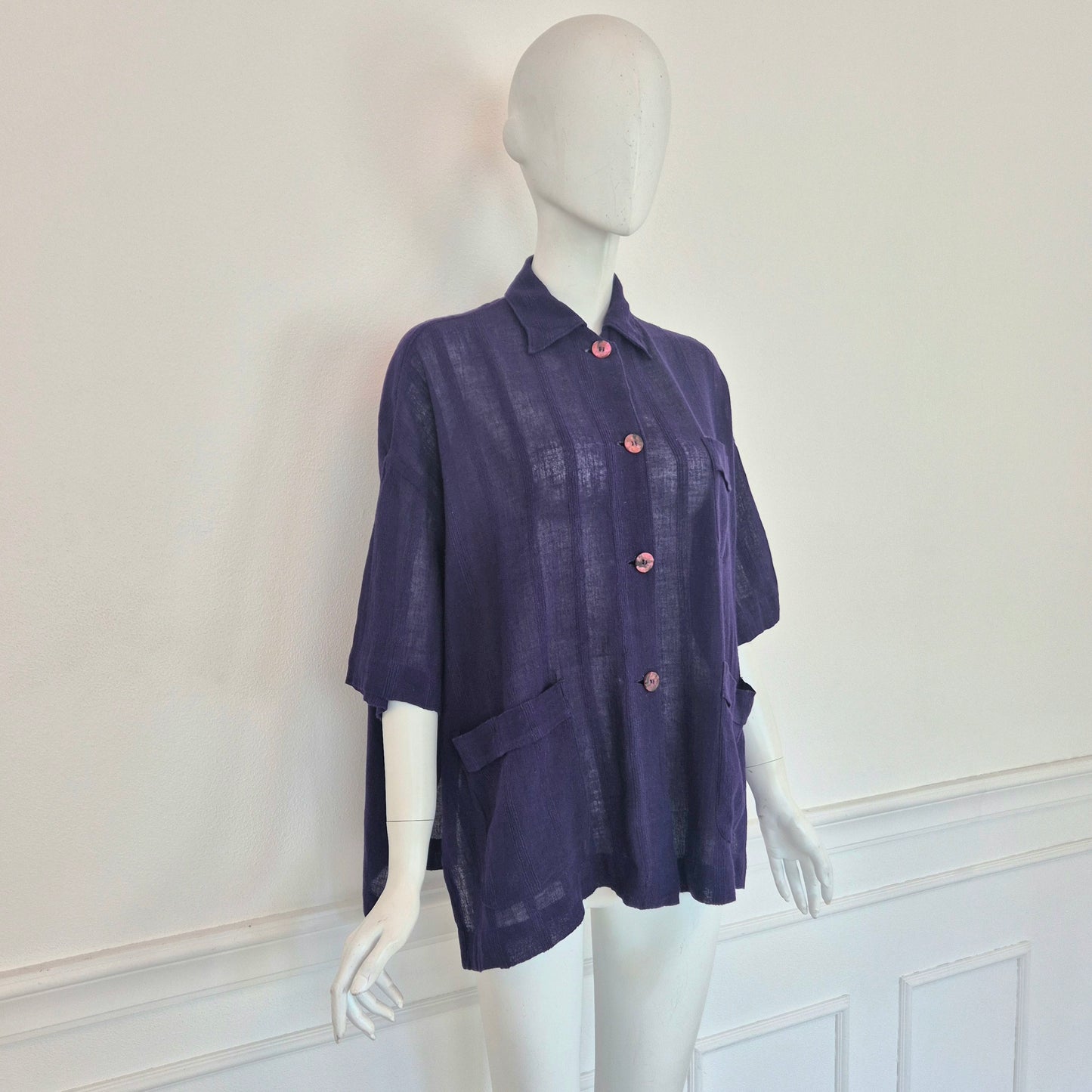 Romeo Gigli | Camicia estiva cotone garzato viola