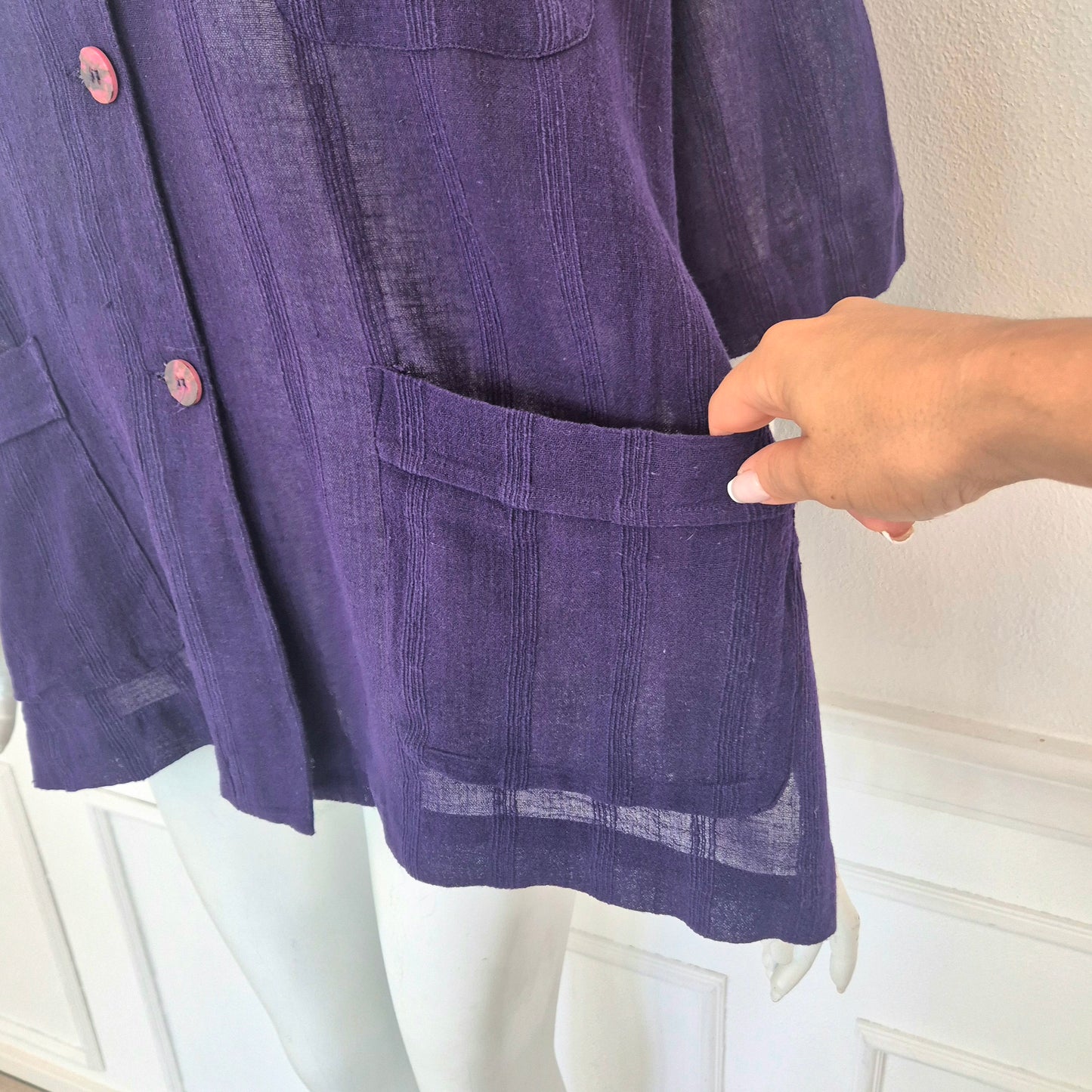 Romeo Gigli | Camicia estiva cotone garzato viola