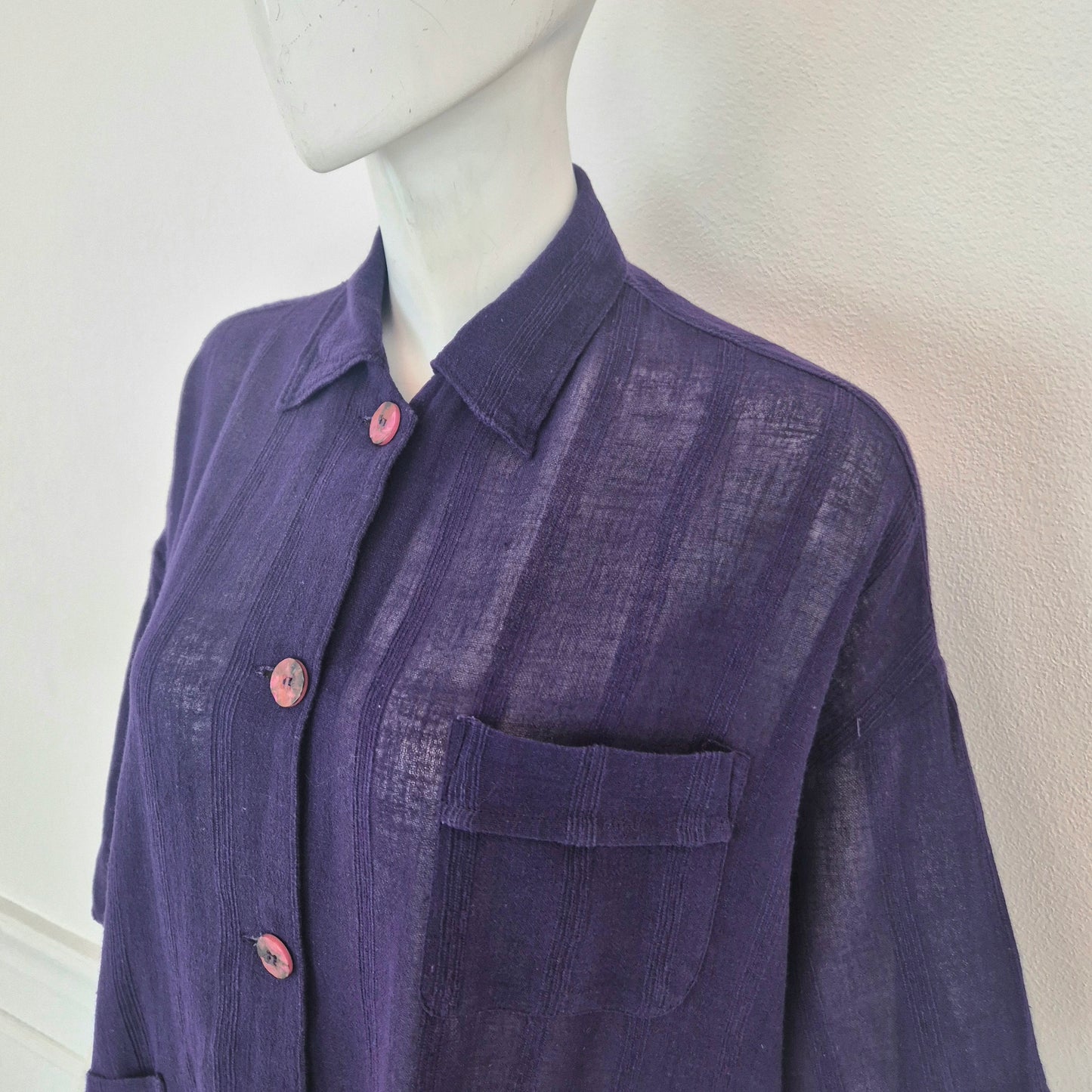 Romeo Gigli | Camicia estiva cotone garzato viola