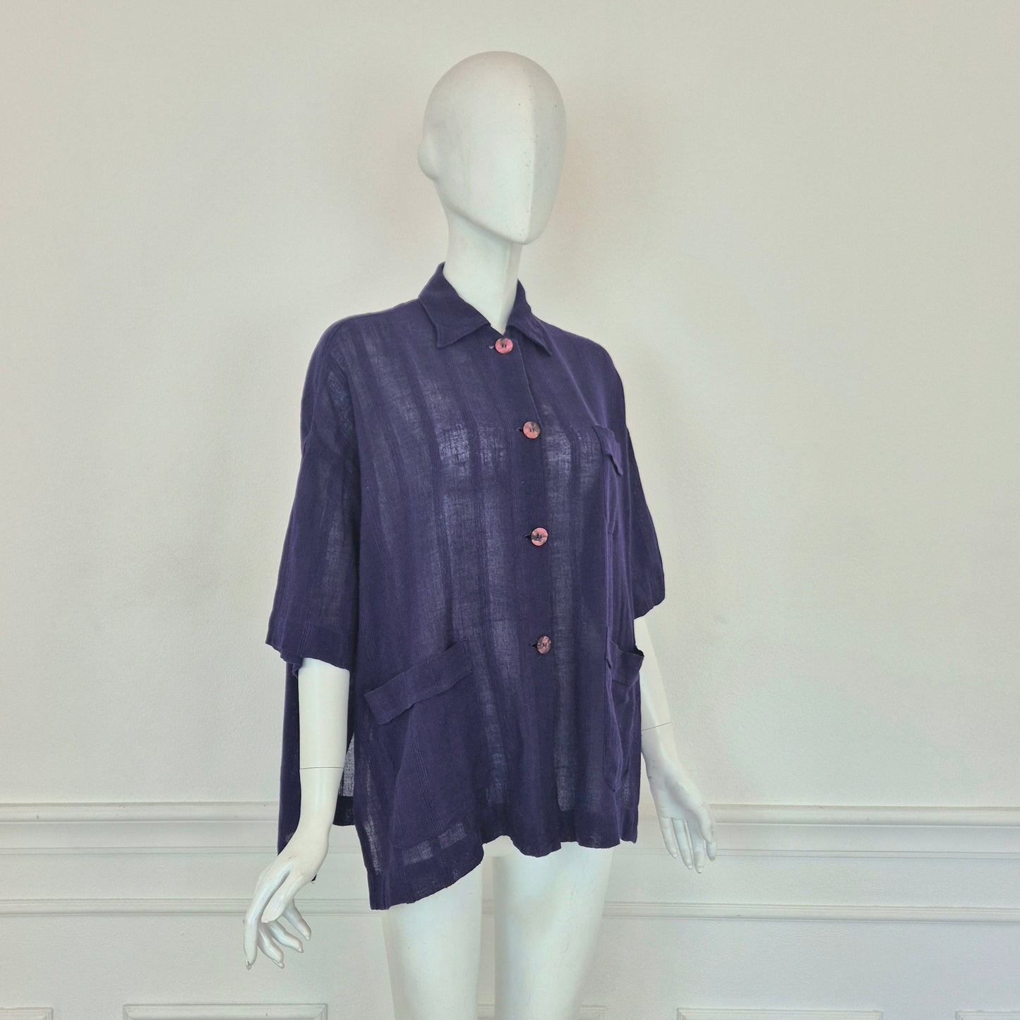 Romeo Gigli | Camicia estiva cotone garzato viola