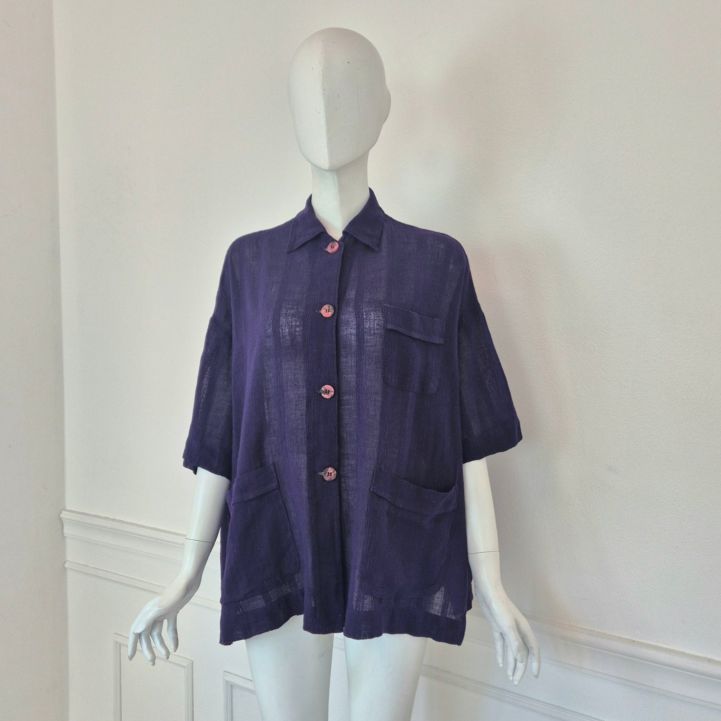 Romeo Gigli | Camicia estiva cotone garzato viola
