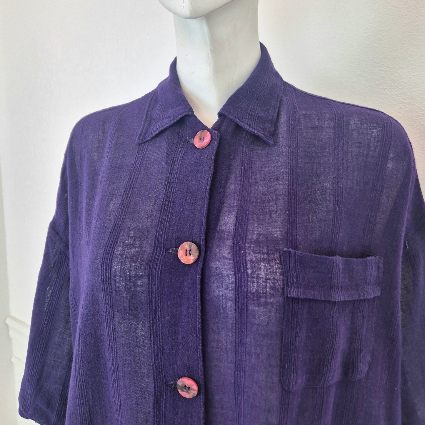 Romeo Gigli | Camicia estiva cotone garzato viola