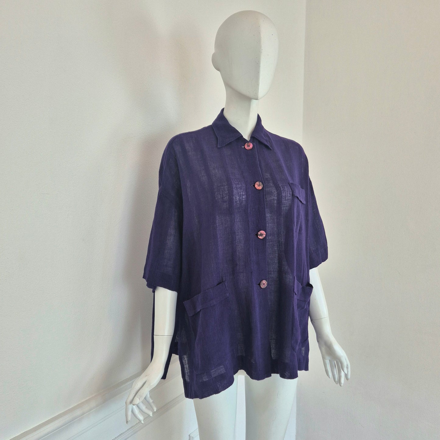 Romeo Gigli | Camicia estiva cotone garzato viola