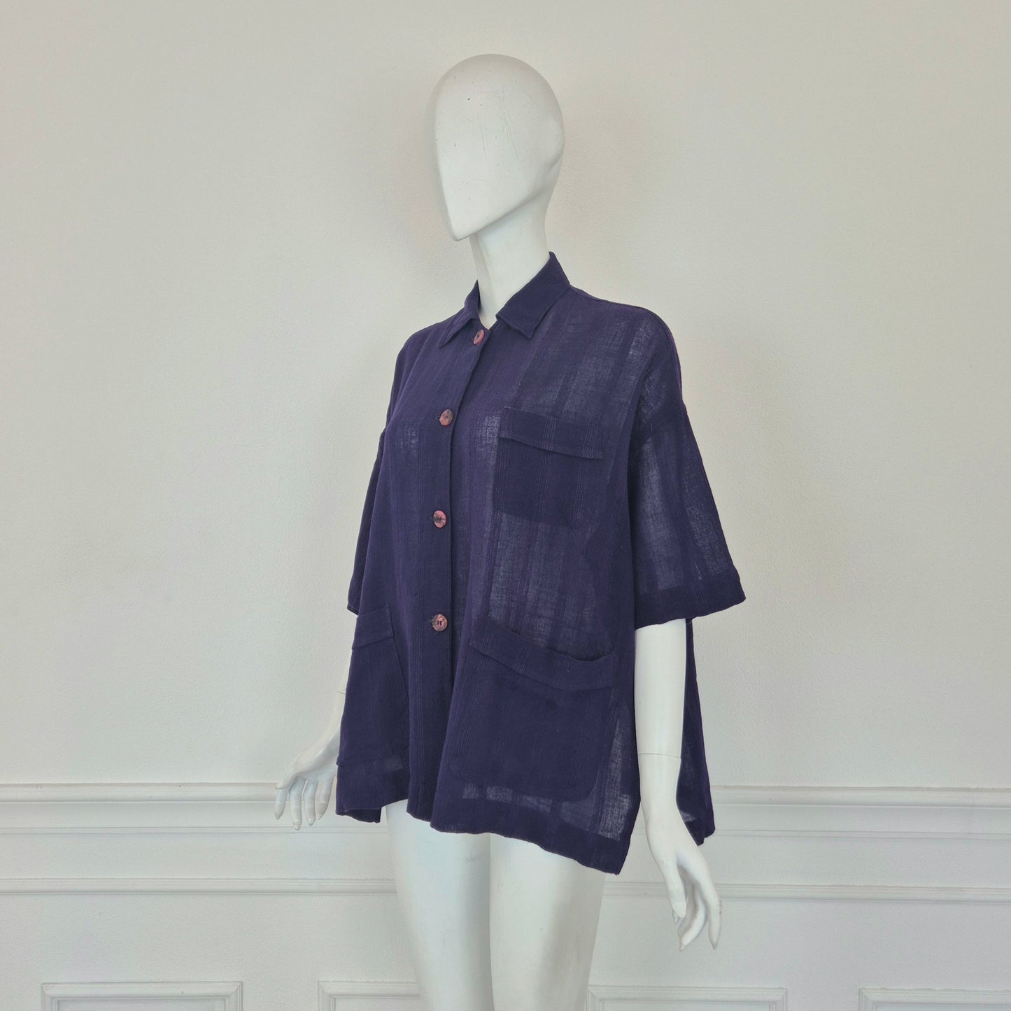 Romeo Gigli | Camicia estiva cotone garzato viola