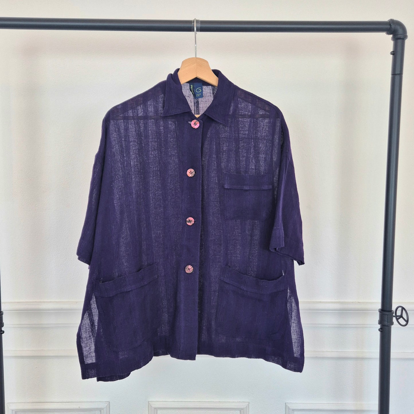 Romeo Gigli | Camicia estiva cotone garzato viola